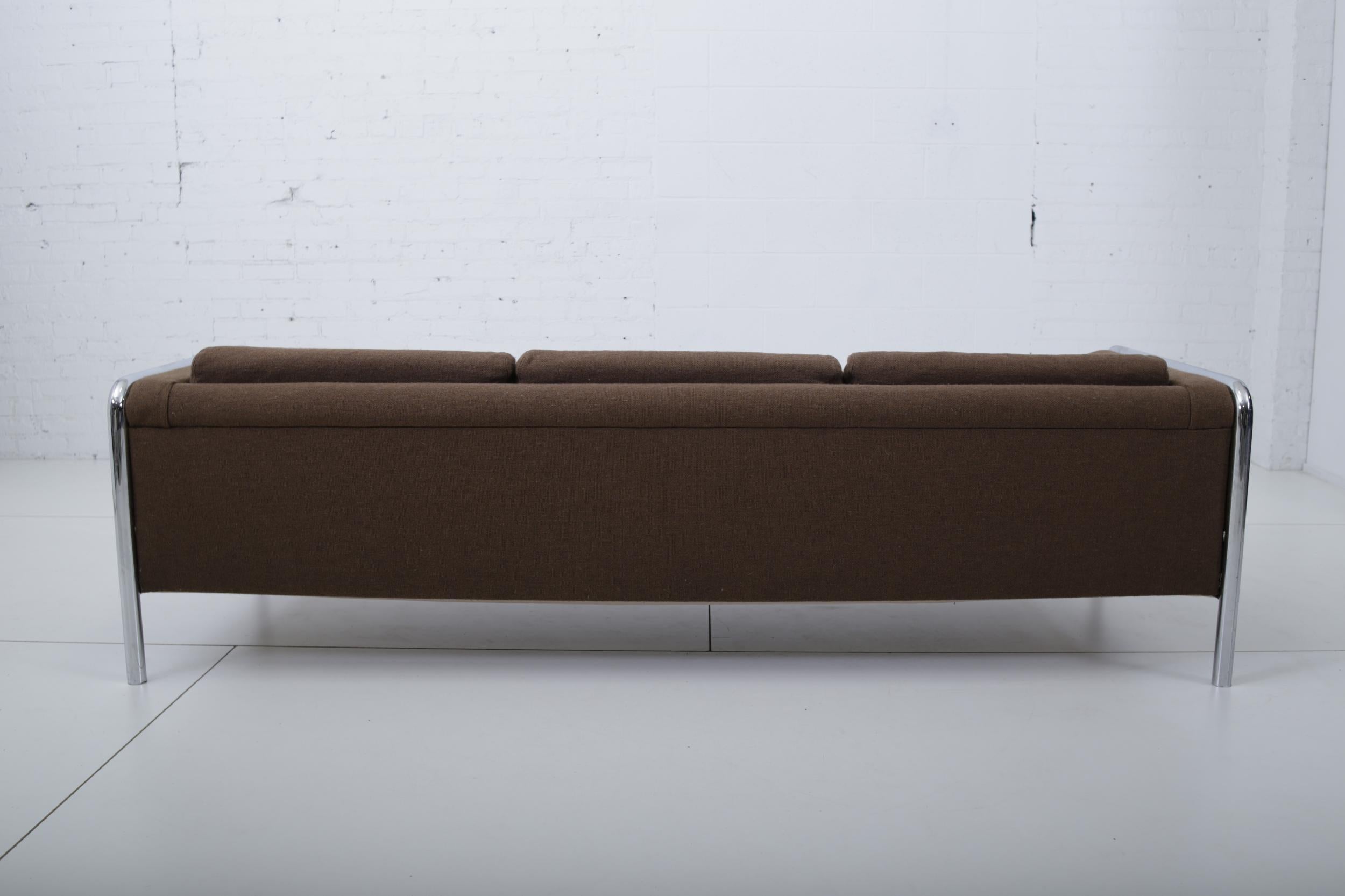 Late 20th Century Mid-Century Modern Sofa on Tubular Chrome, 1970s