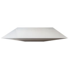 Mid-Century Modern Square Wood Lacquered White Italian Center Table, 1970