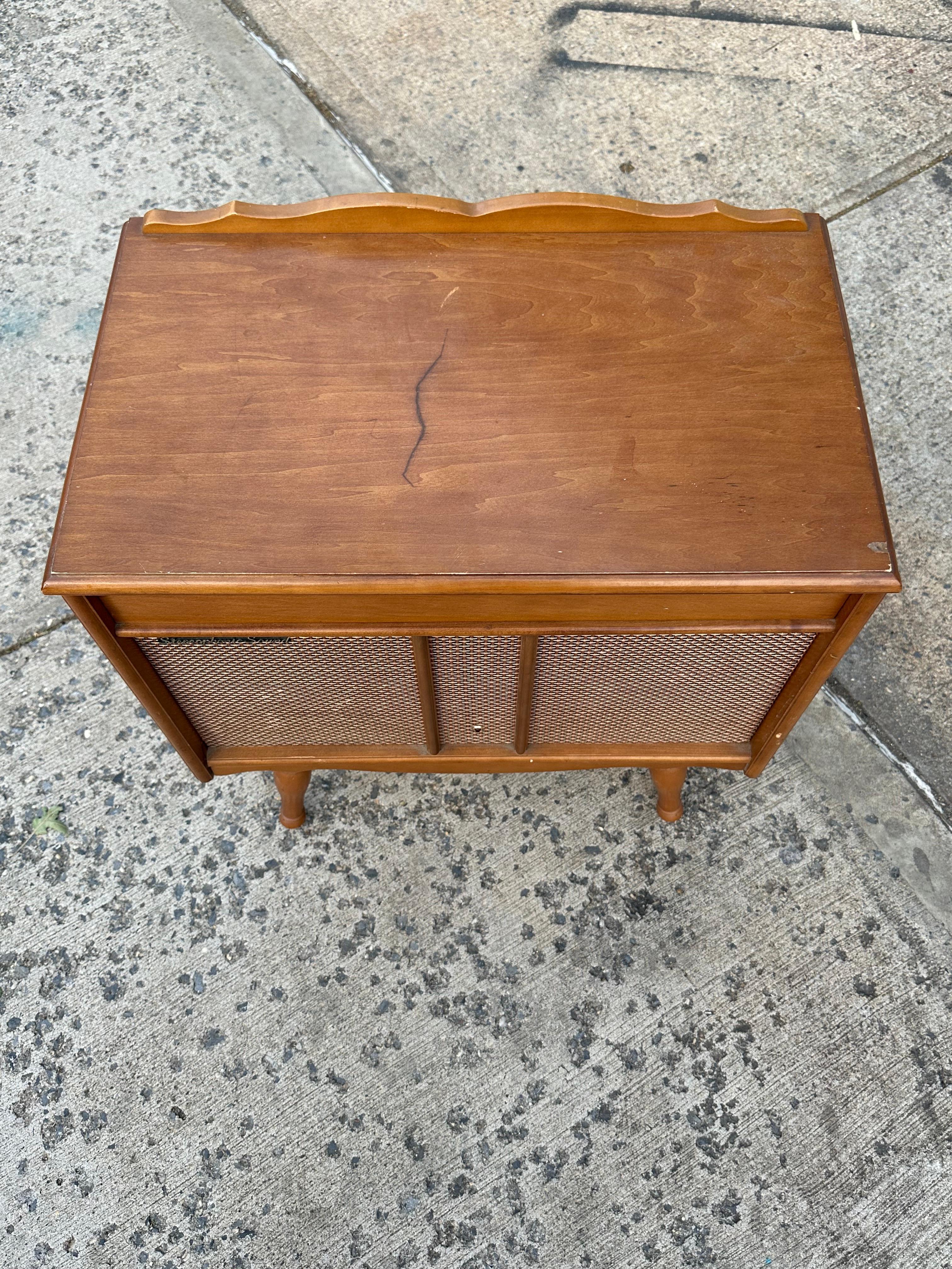 Mid-Century Modern Midcentury Modern Stereo Cabinet with Turntable/Radio by Delmonico/Nivico (JVC)
