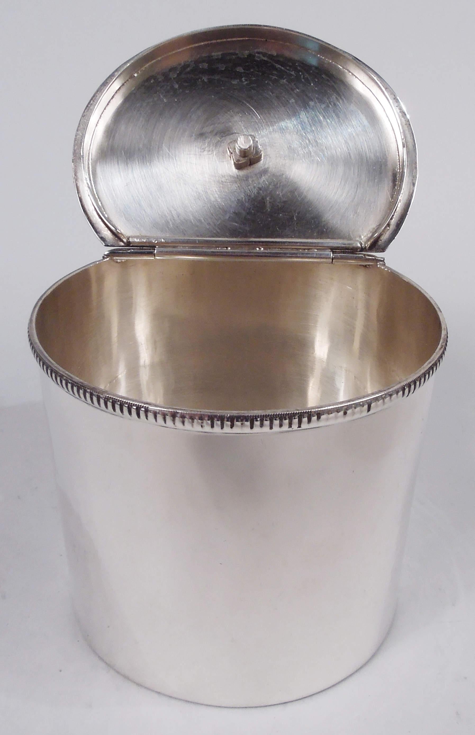 20th Century Midcentury Modern Sterling Silver Tea Caddy in Danish Style