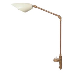 Midcentury Modern Stilnovo Clamp Table Lamp in Brass, 1950s
