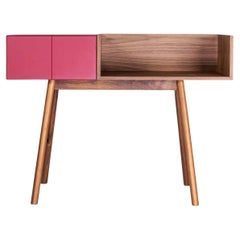 Boudoir en noyer et laque de style The Moderns avec 1 tiroir et 1 boîte