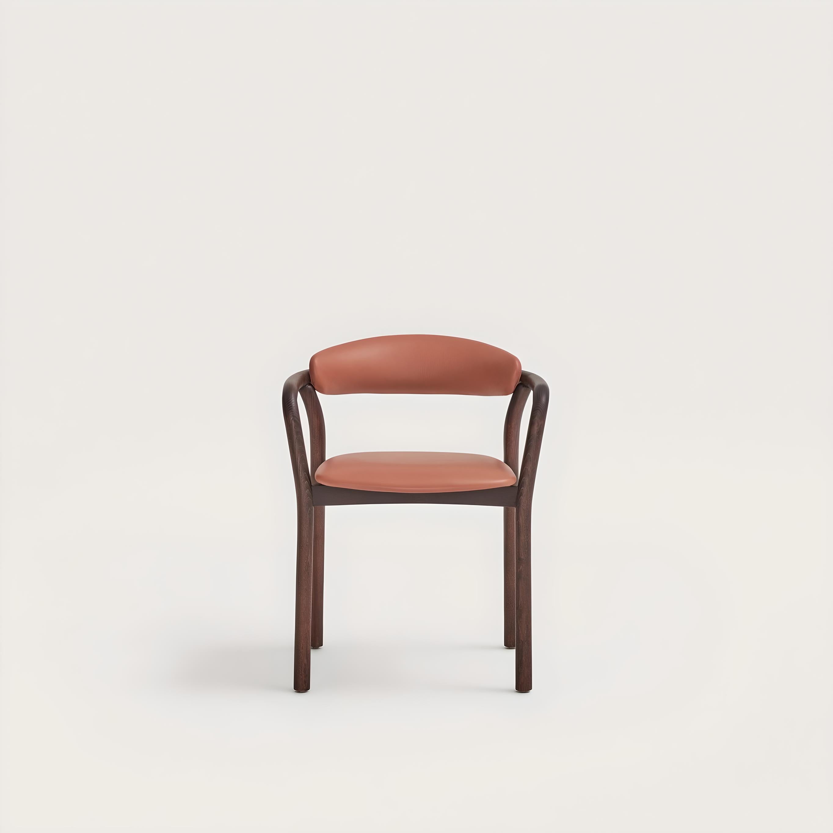 Hand-Crafted Midcentury Modern Style Dining Chairs In Antique Pink Velvet For Sale