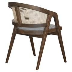 Midcentury Modern Style Dining Chairs in Natural Cane, Set of 8