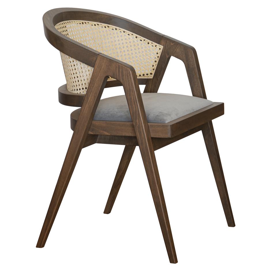 Moderno Sedie da pranzo in stile Midcentury Modern in Nature Cane, set di 8 sedie in vendita