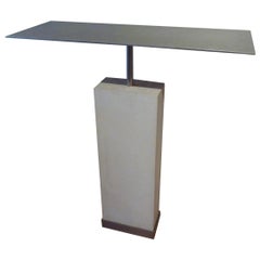 Mid-Century Modern Style Limestone and Steel Gray Console Table