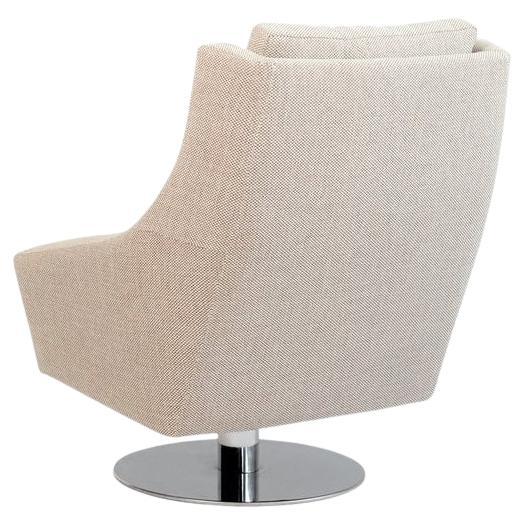 Portuguese Midcentury Modern Style Lounge Chair with Swivel Base For Sale