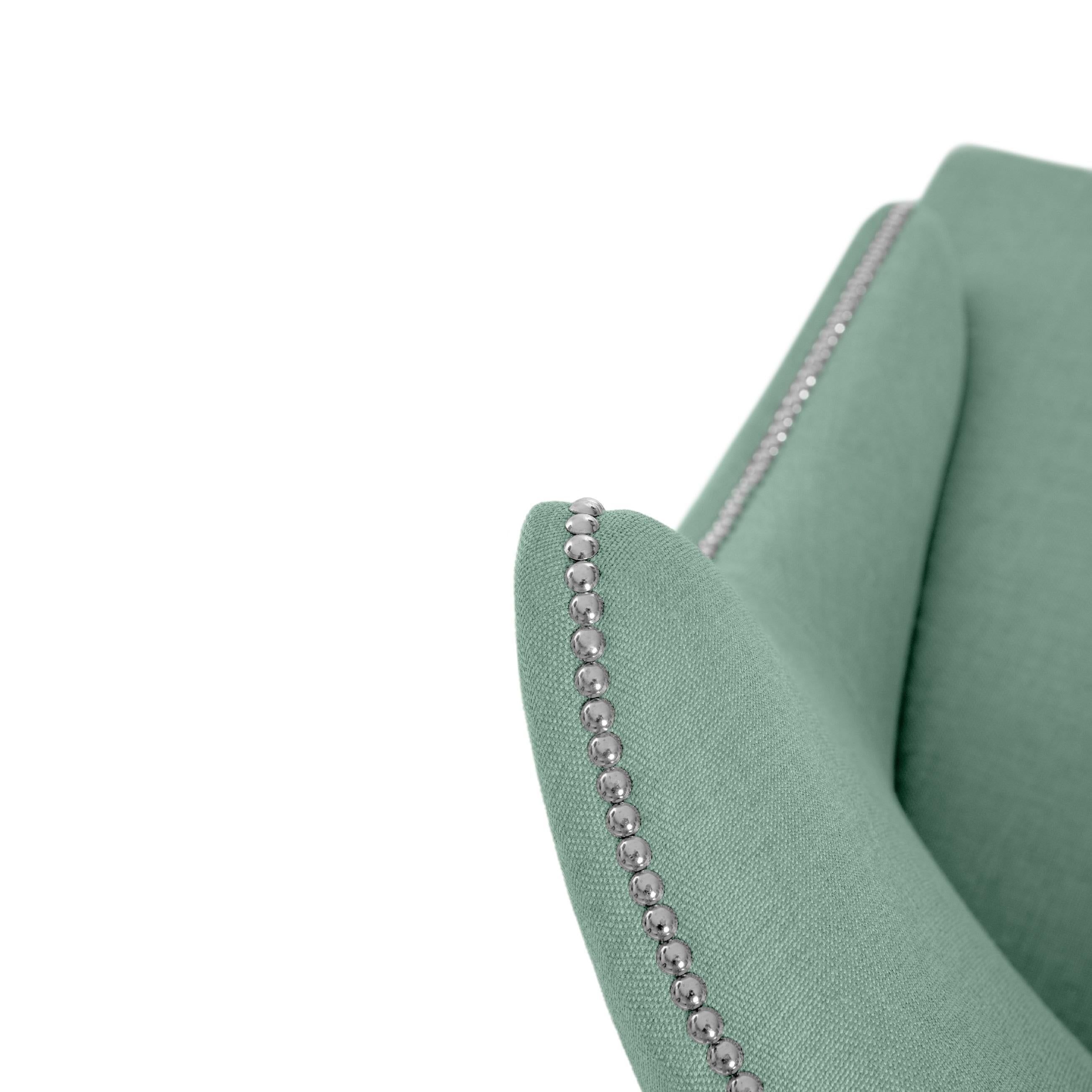 Loveseat de style moderne du milieu du siècle dernier en velours de coton Neuf - En vente à NEW YORK, NY