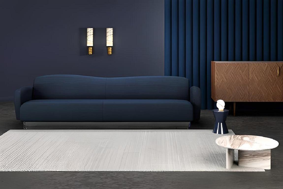 Midcentury Modern Style Sofa in Samt und Walnuss Basis im Zustand „Neu“ im Angebot in New York, NY