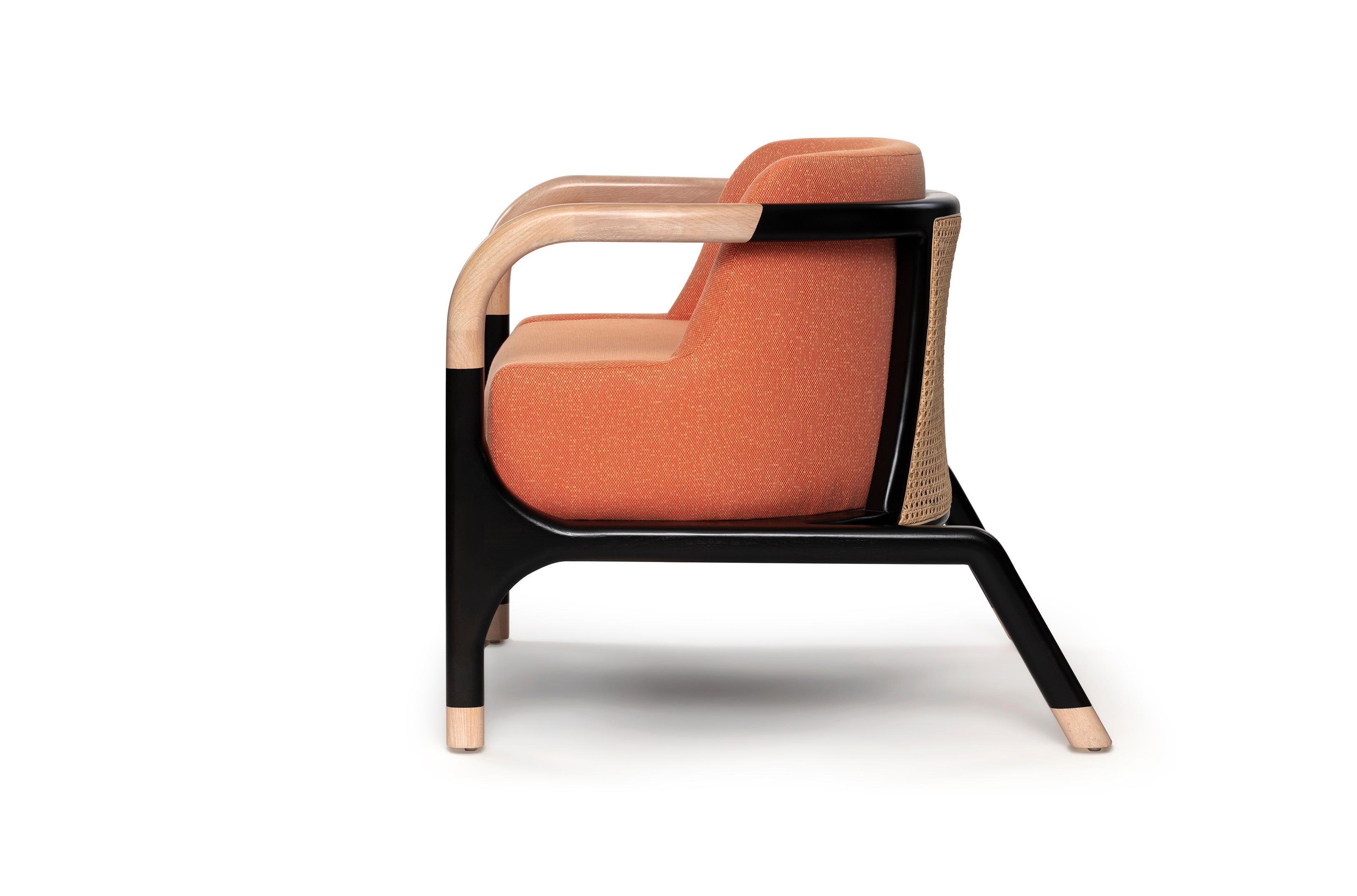 midcentury modern solid wood armchair