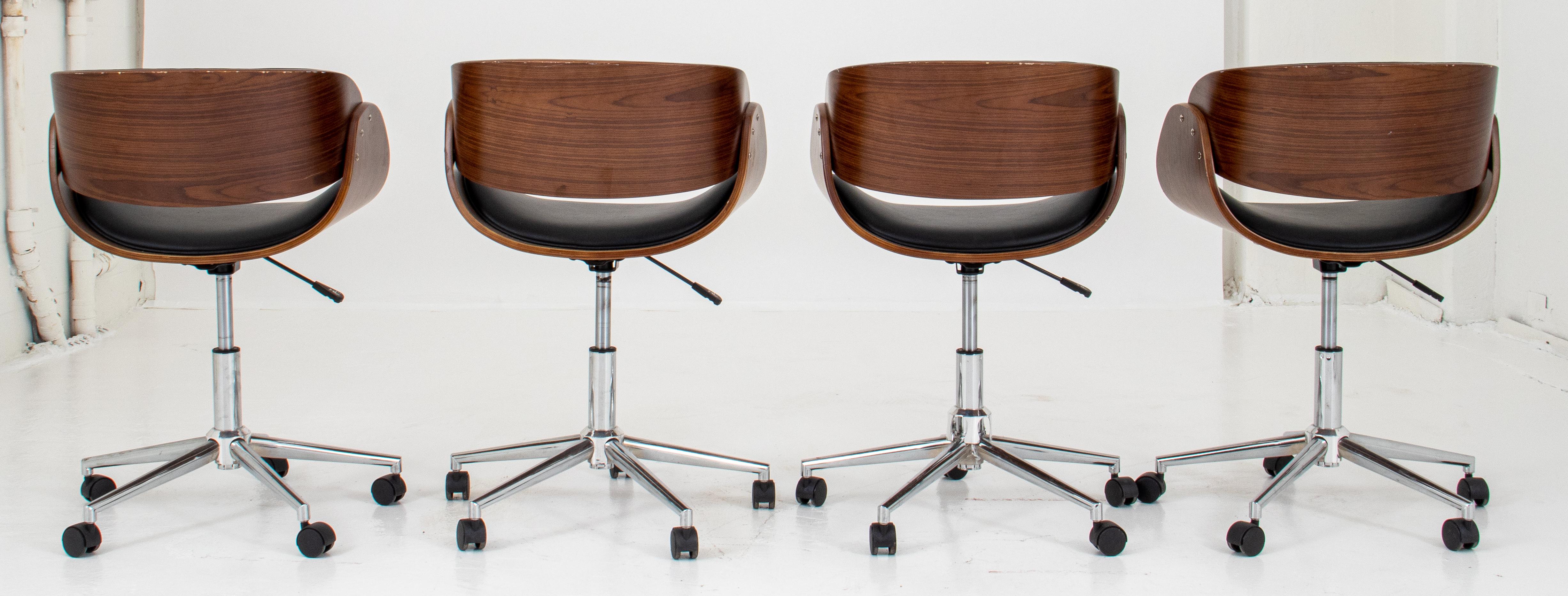 Mid-Century Modern Style Swivel Chairs, 4 For Sale 1