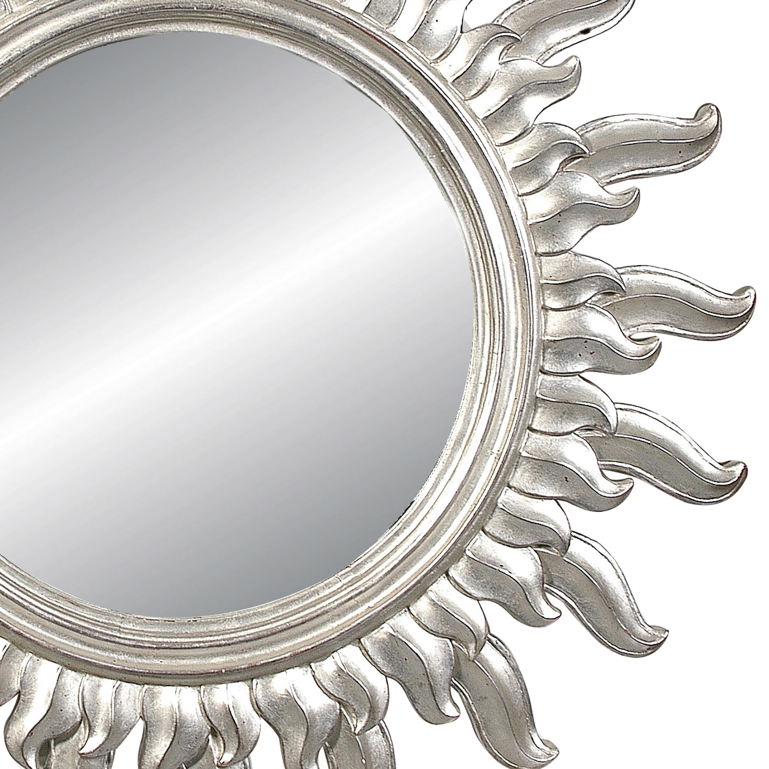 French Mid-Century Modern Sun Silver Bath Wood Mirror, 1960