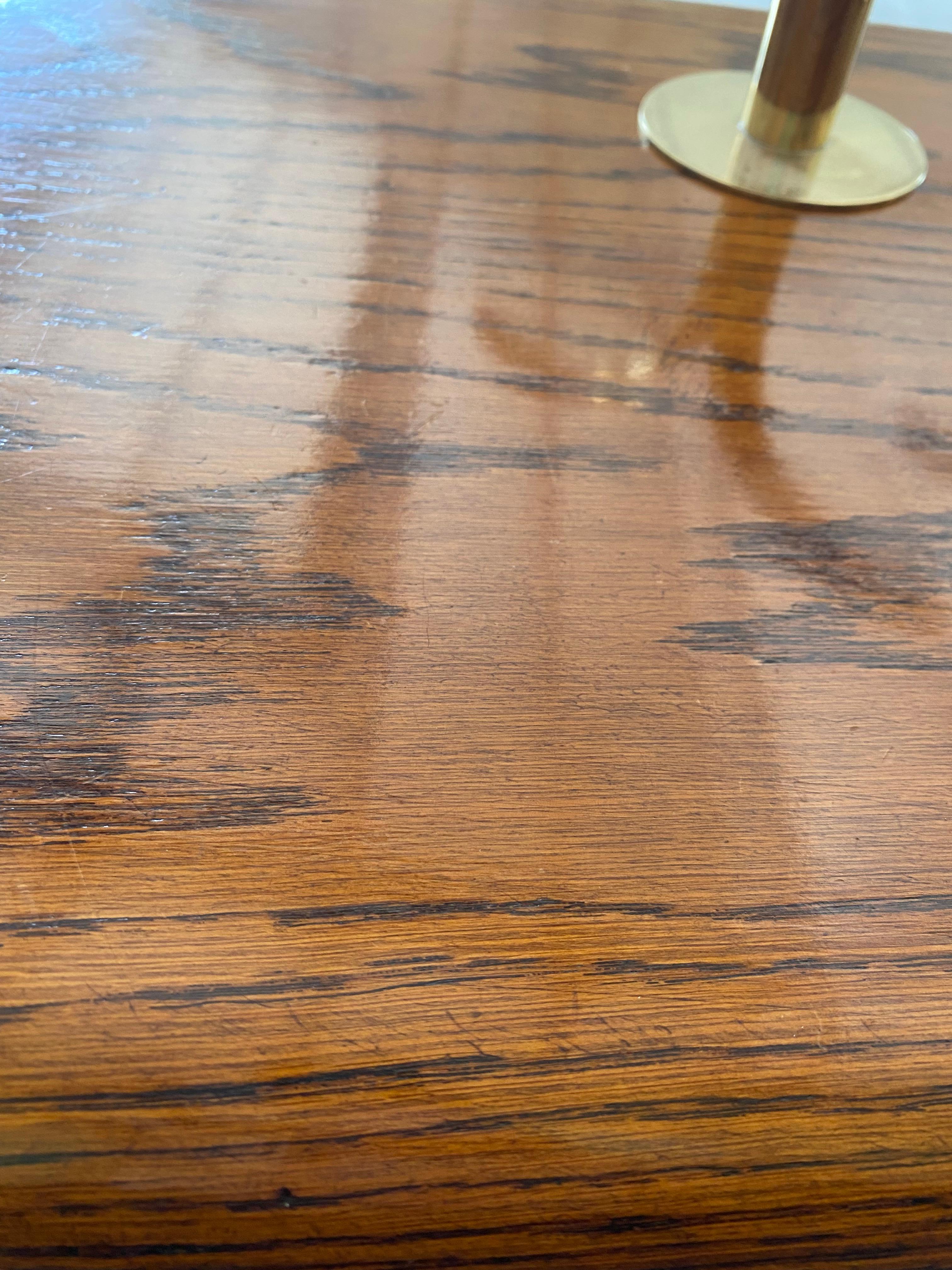 Midcentury Modern Surfboard Coffee Table in Heavily Figured Oak For Sale 6