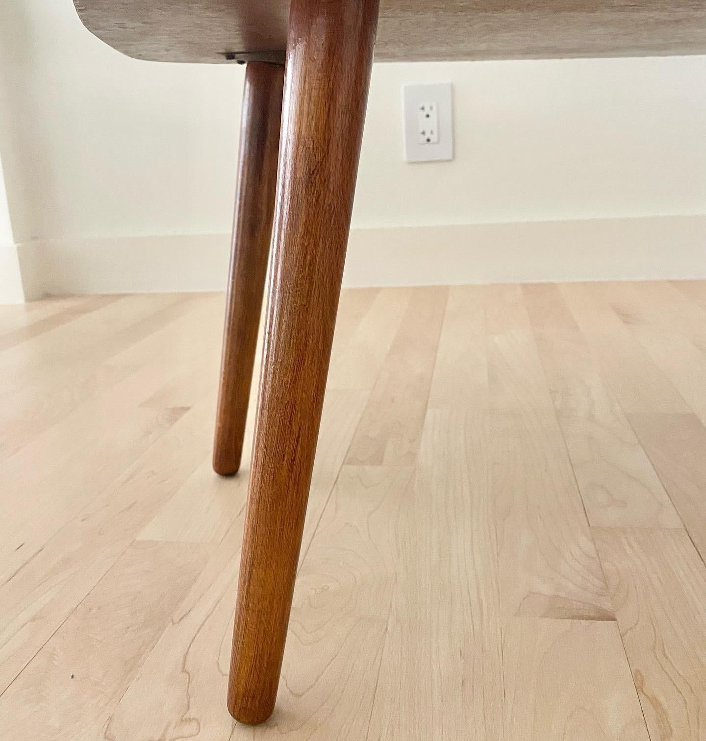 Midcentury Modern Surfboard Coffee Table in Heavily Figured Oak For Sale 2