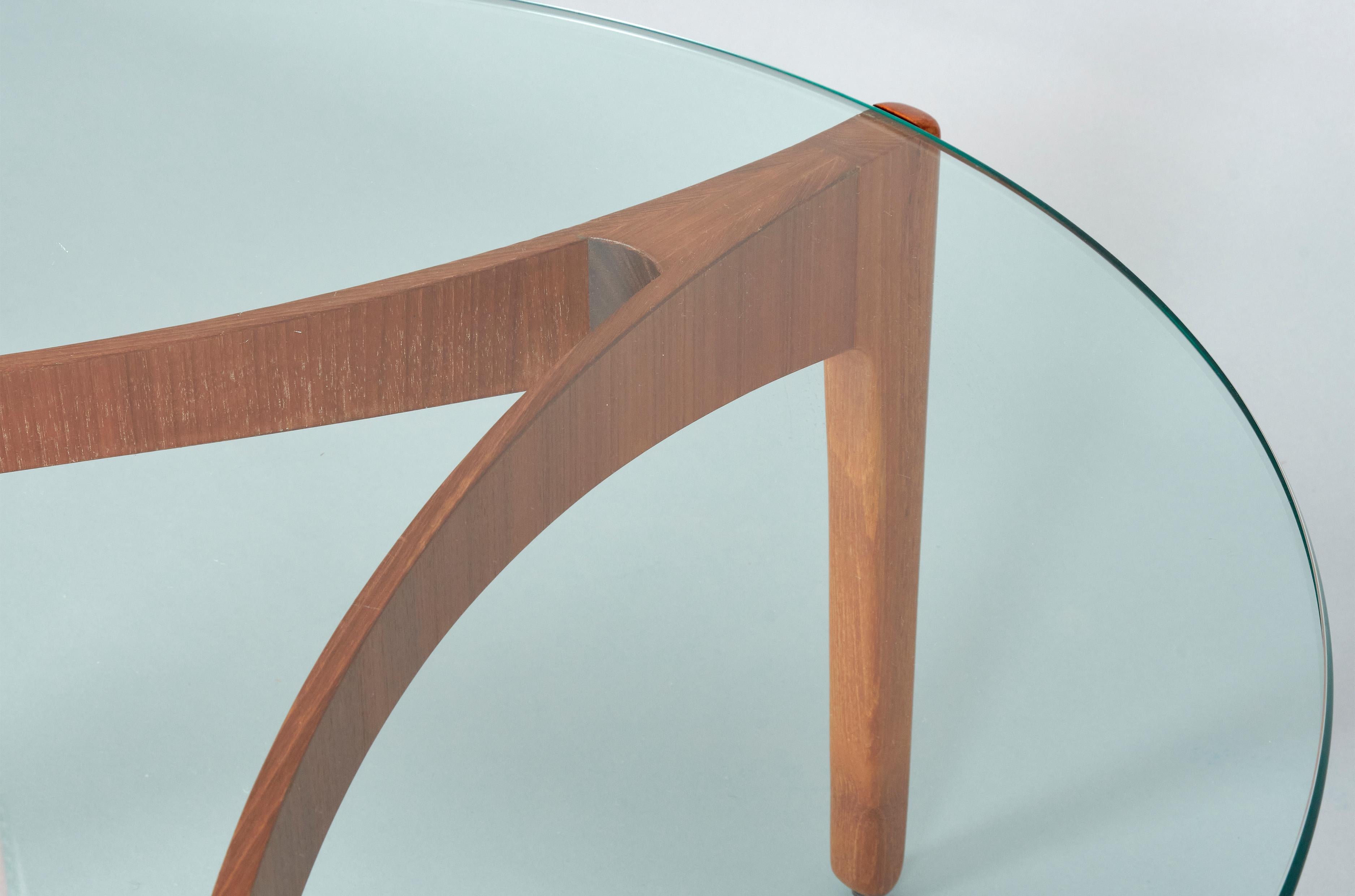 Danish Midcentury Modern Sven Ellekaer Teak and Glass Coffee Table For Sale