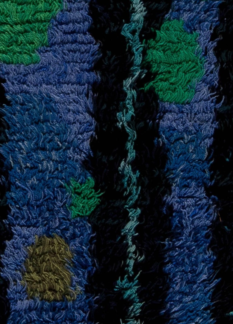 Doris Leslie Blau Collection Midcentury Modern Swedish Rya Green Blue