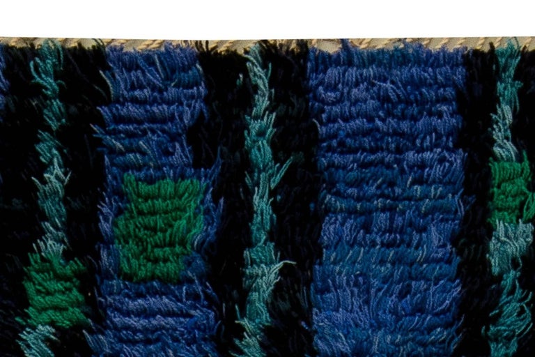 Doris Leslie Blau Collection Midcentury Modern Swedish Rya Green Blue