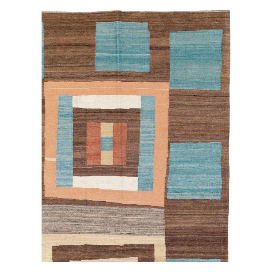 Perse The Moderns Modern Swedish Style Geometric Room Size Flat-Weave Carpet (tapis à tissage plat) en vente