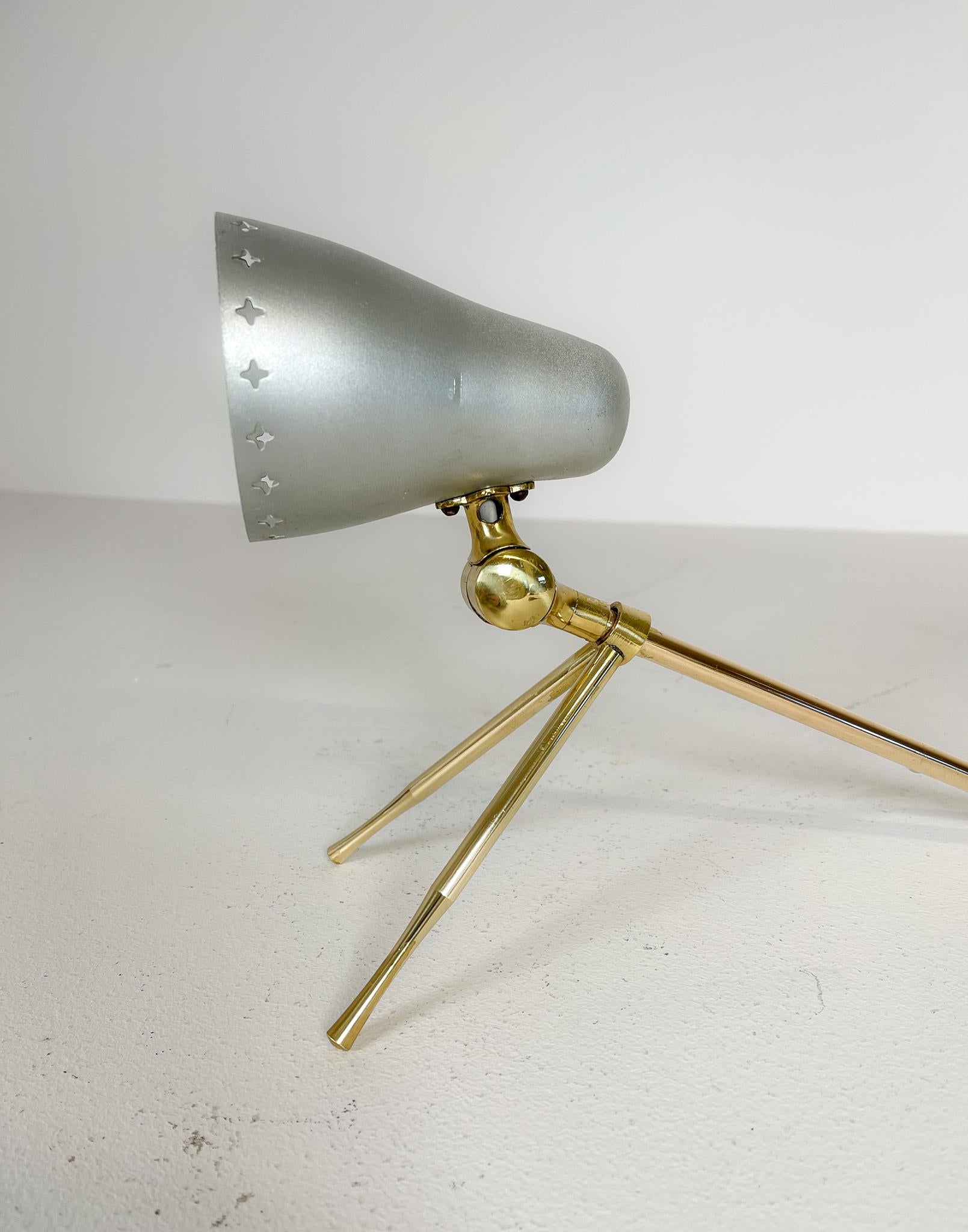 Metal Mid-Century Modern Table Lamp Boris Lacroix Produced by Falkenbergs Belysning For Sale