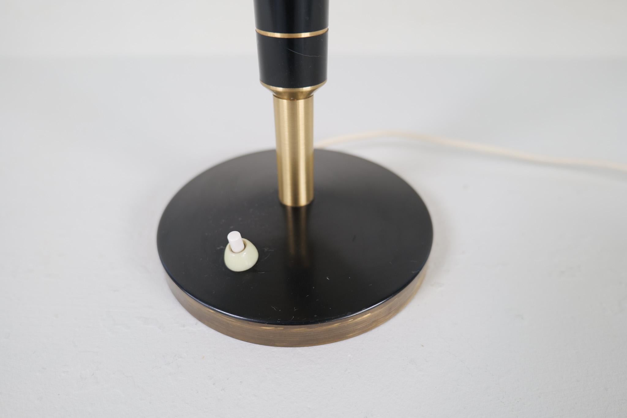Metal Midcentury Modern Table Lamp by Bent Karlby Produced by Lyfa in Denmark, 1956 For Sale