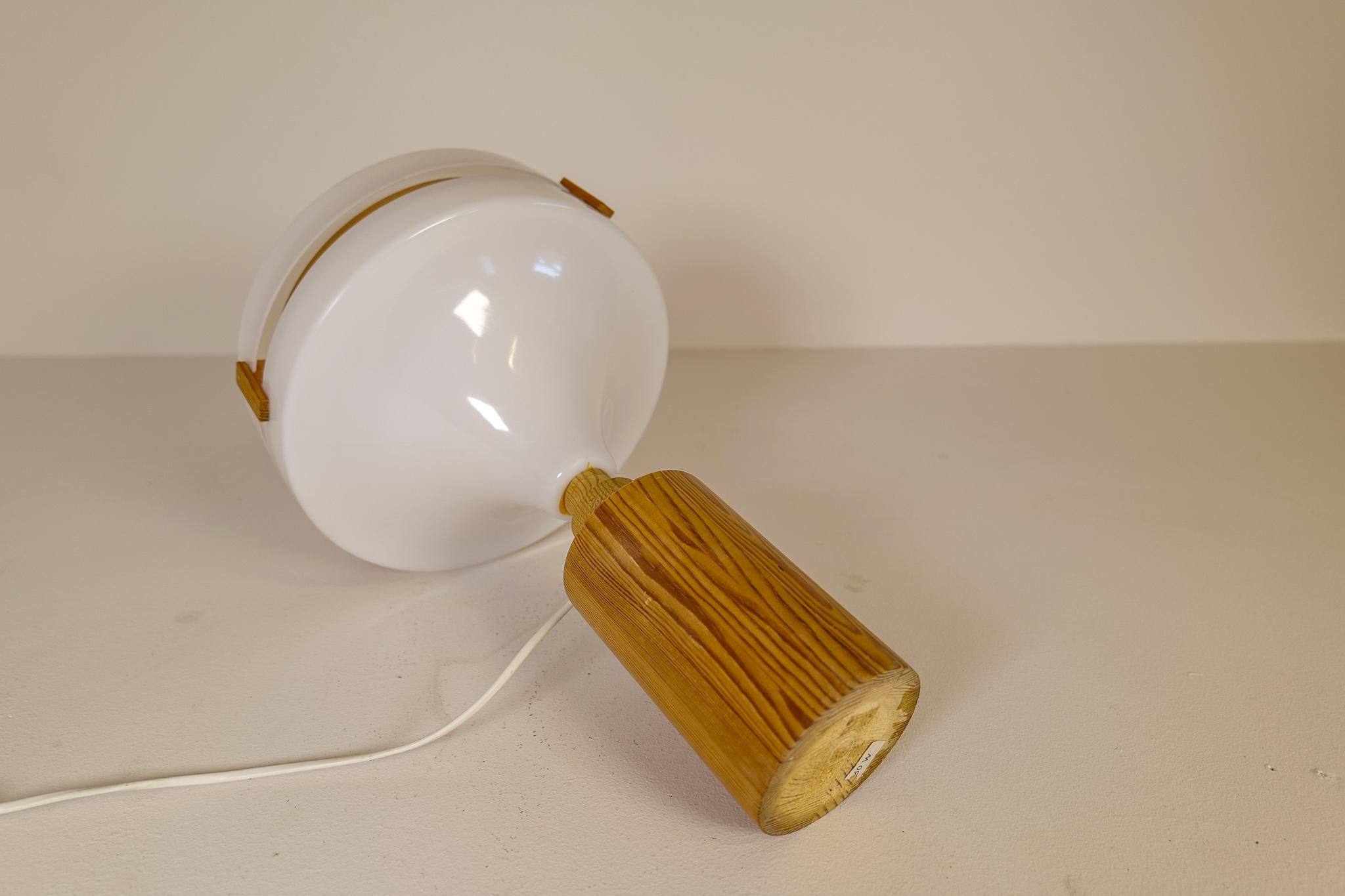Mid-Century Modern Table Lamp in Pine and Acrylic, Sweden, 1970s 3