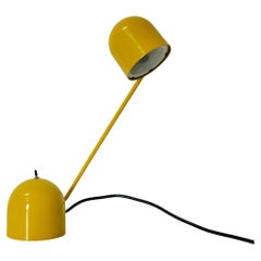 Midcentury Modern Table Lamp Yellow Metal Aluminum Italian Design 1960s