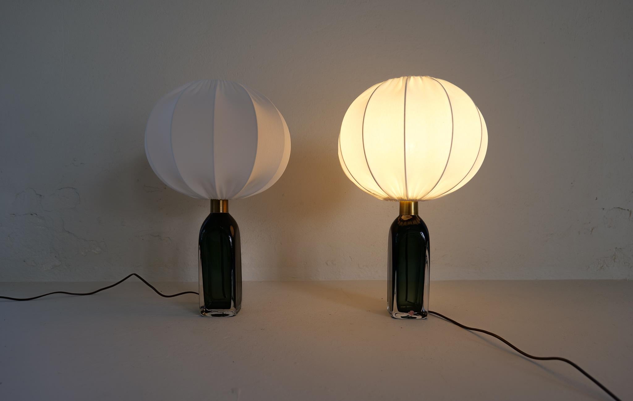 Midcentury Modern Table Lamps by Carl Fagerlund for Orrefors Sweden RD 1406 For Sale 3
