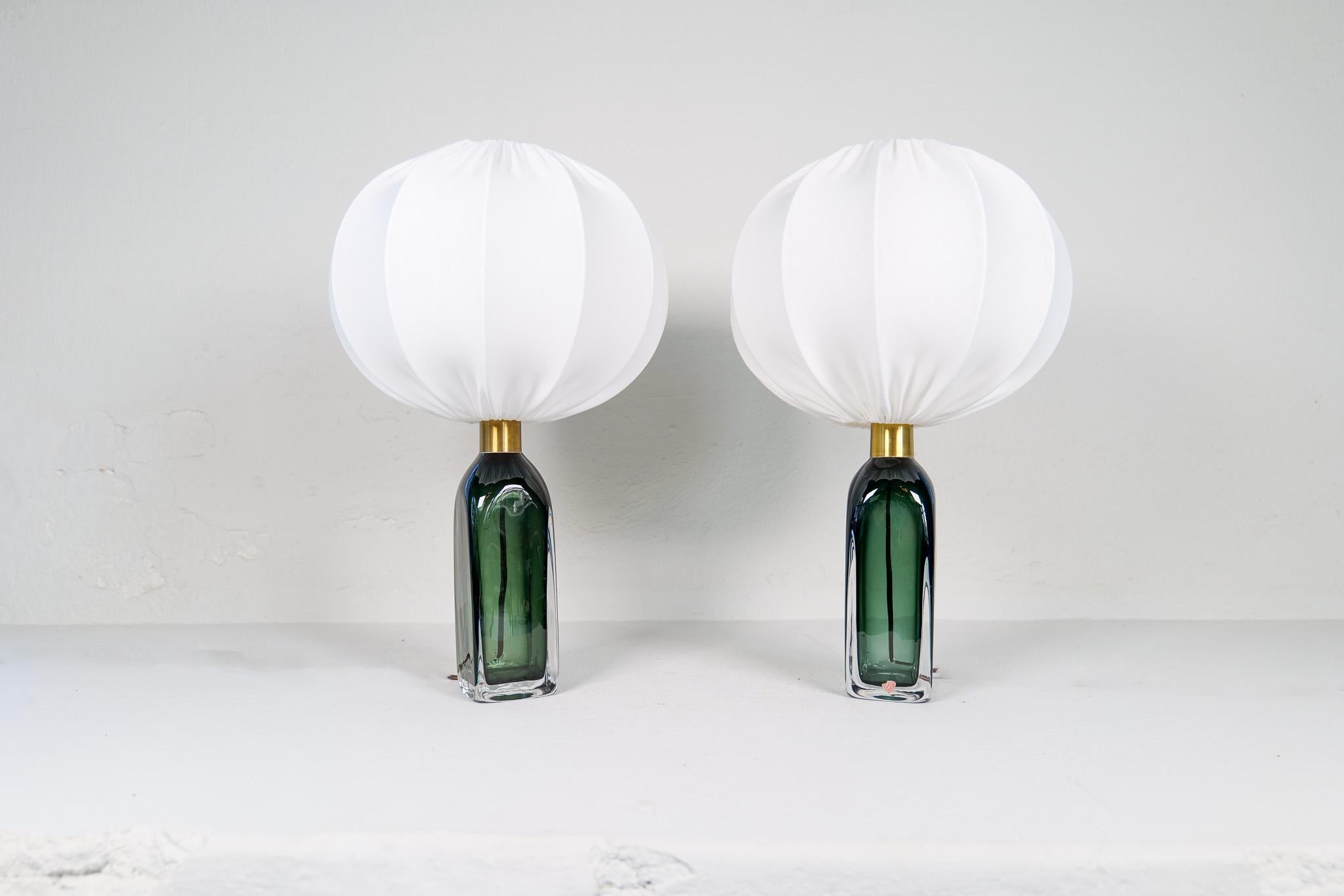 Mid-Century Modern Midcentury Modern Table Lamps by Carl Fagerlund for Orrefors Sweden RD 1406 For Sale