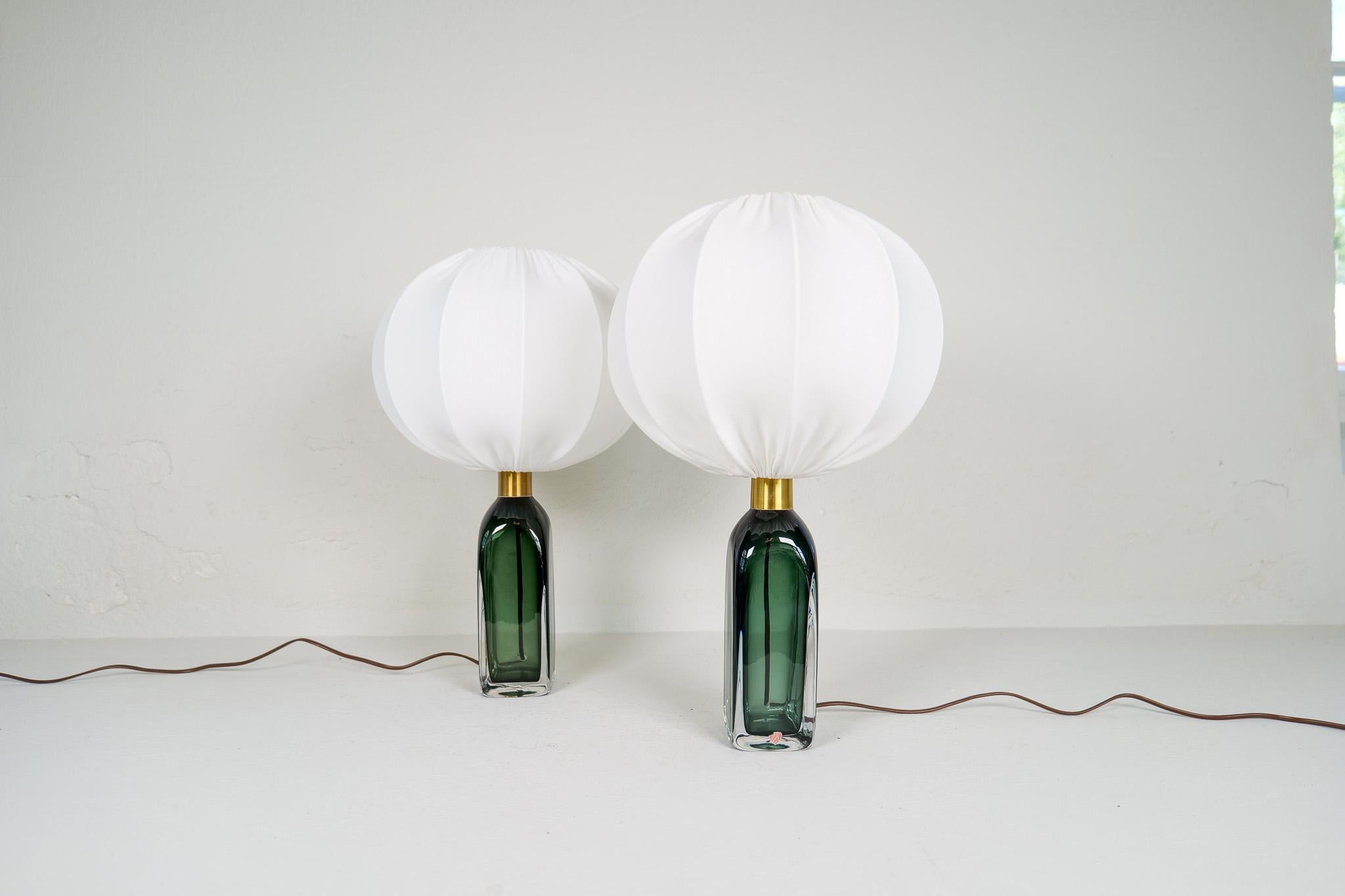 Mid-20th Century Midcentury Modern Table Lamps by Carl Fagerlund for Orrefors Sweden RD 1406 For Sale