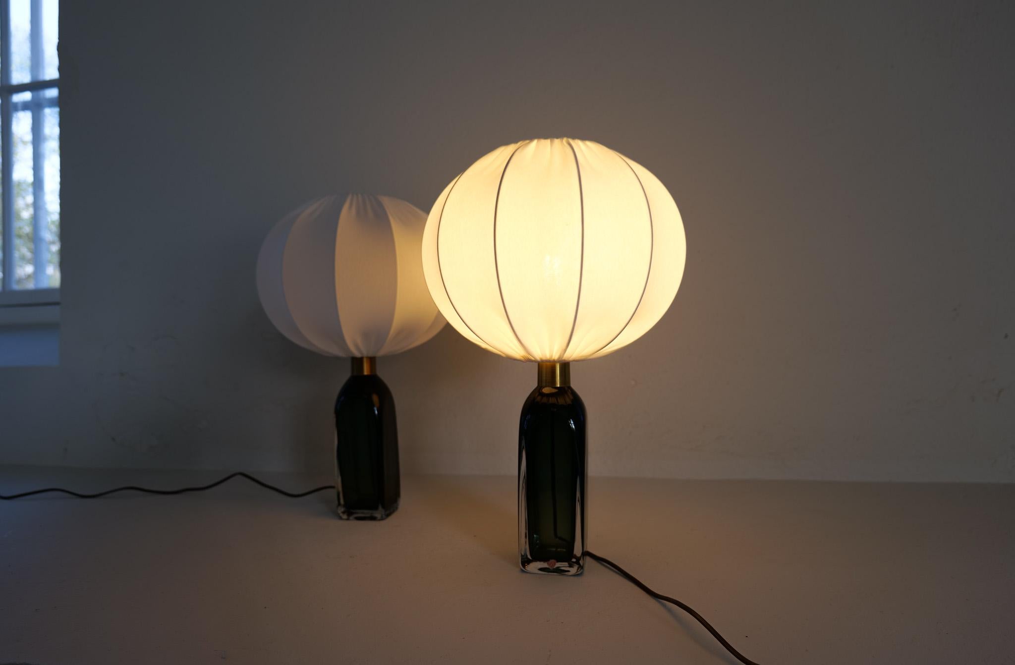 Midcentury Modern Table Lamps by Carl Fagerlund for Orrefors Sweden RD 1406 For Sale 1