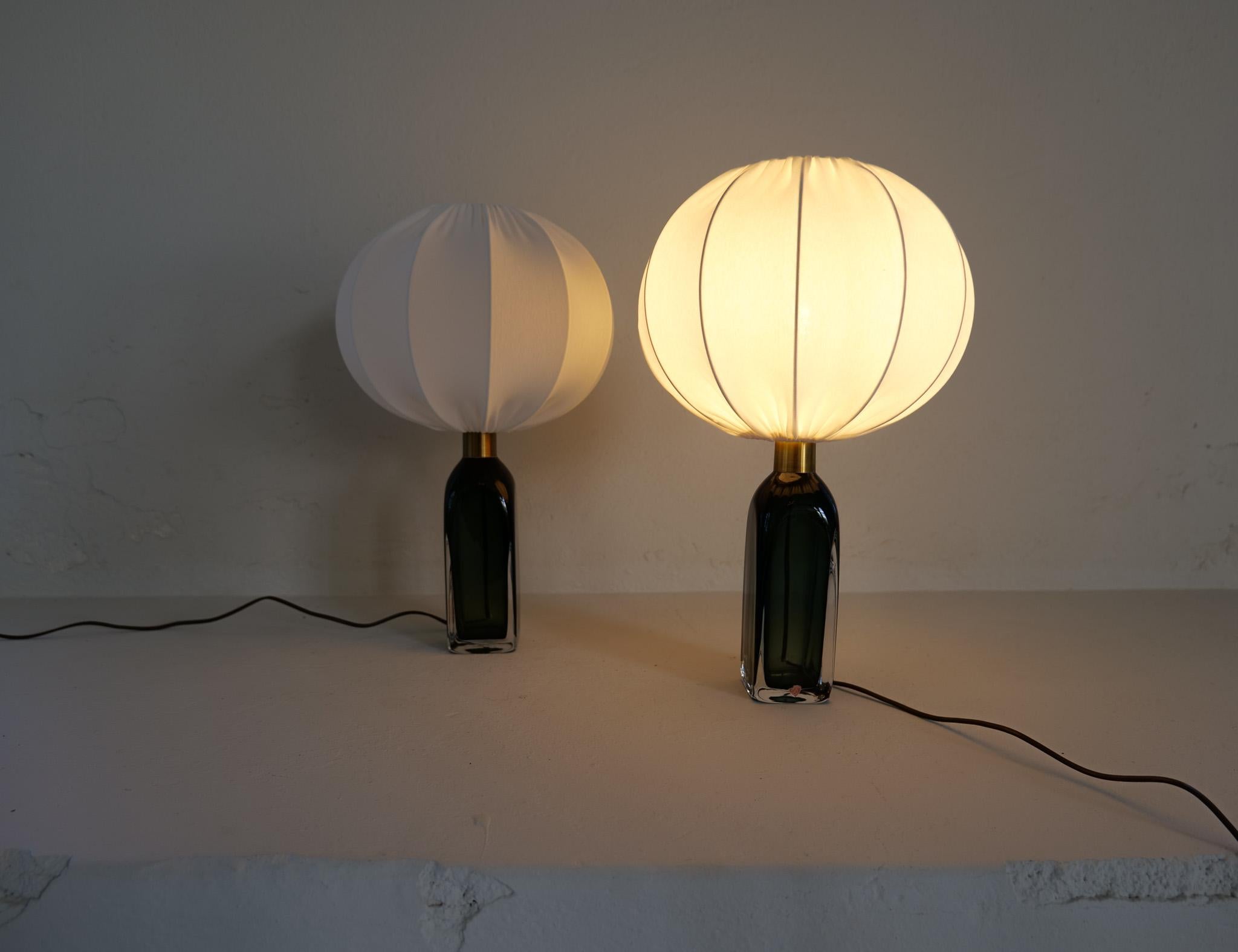 Midcentury Modern Table Lamps by Carl Fagerlund for Orrefors Sweden RD 1406 For Sale 2
