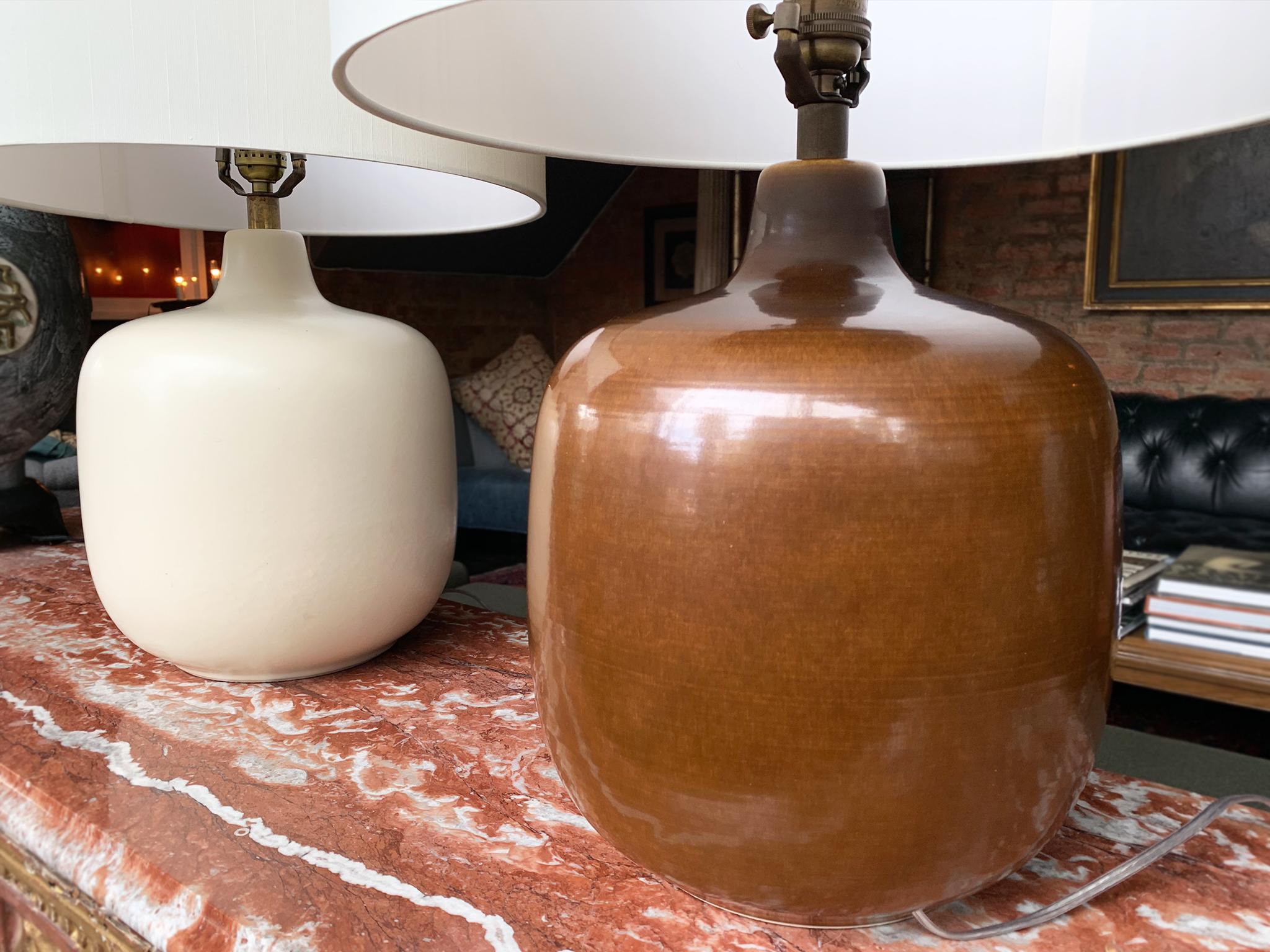 Mid-Century Modern Table Lamps by Lotte & Gunnar Bostlund, a Set of 2 In Good Condition In New York, NY