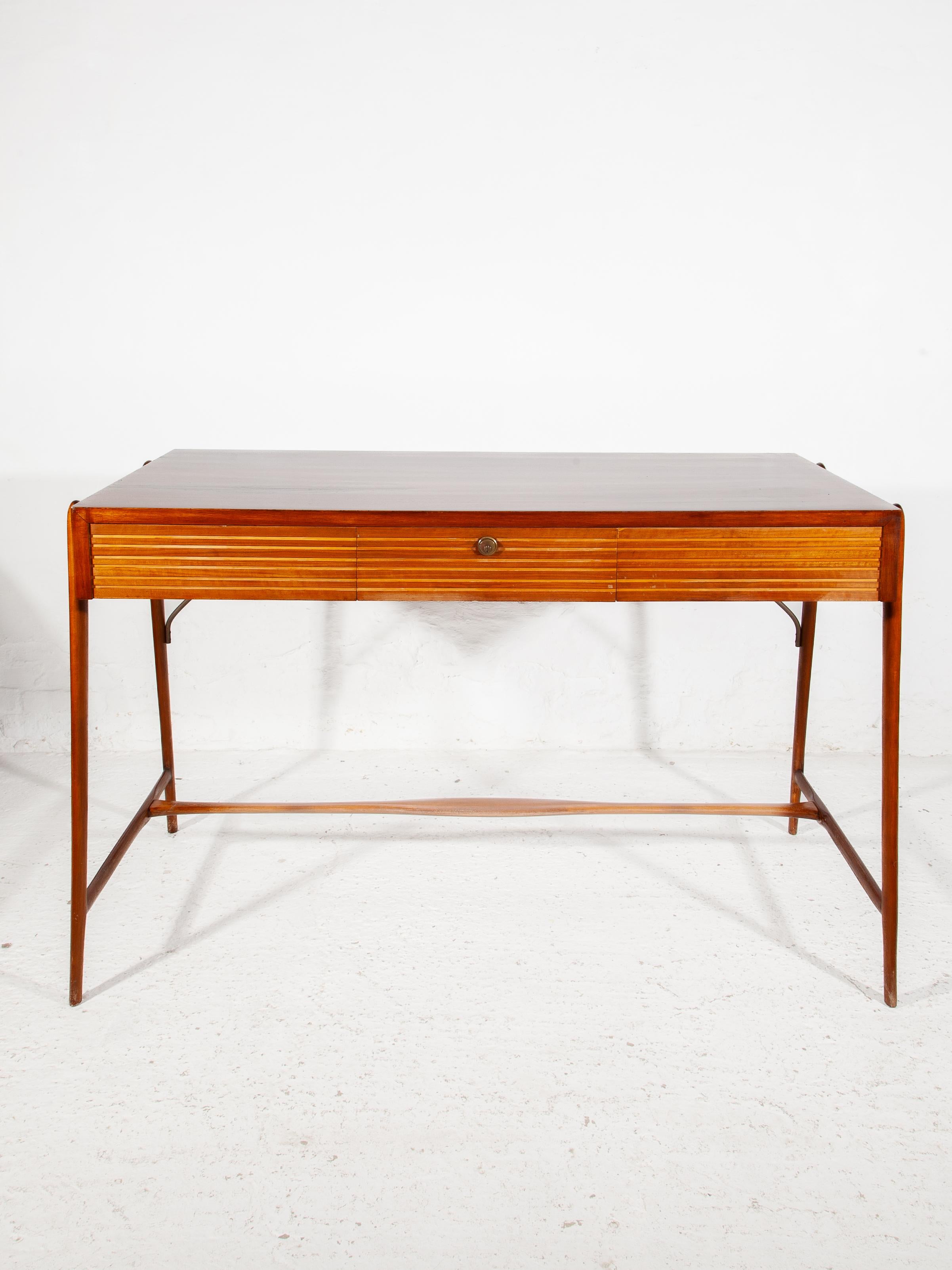 Midcentury Modern Teak Writing Desk, Console Table, 1950s In Good Condition For Sale In Antwerp, BE