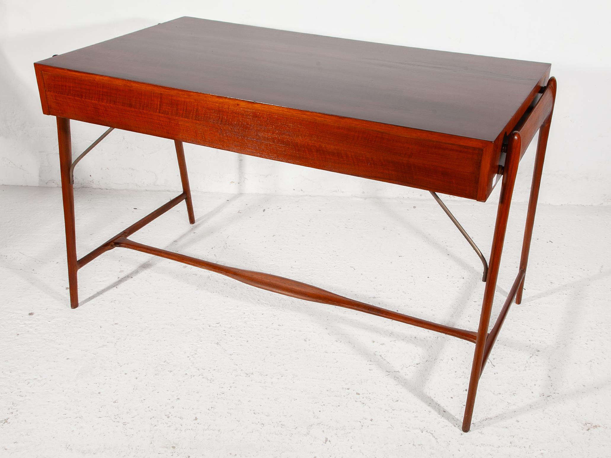Midcentury Modern Teak Writing Desk, Console Table, 1950s For Sale 2
