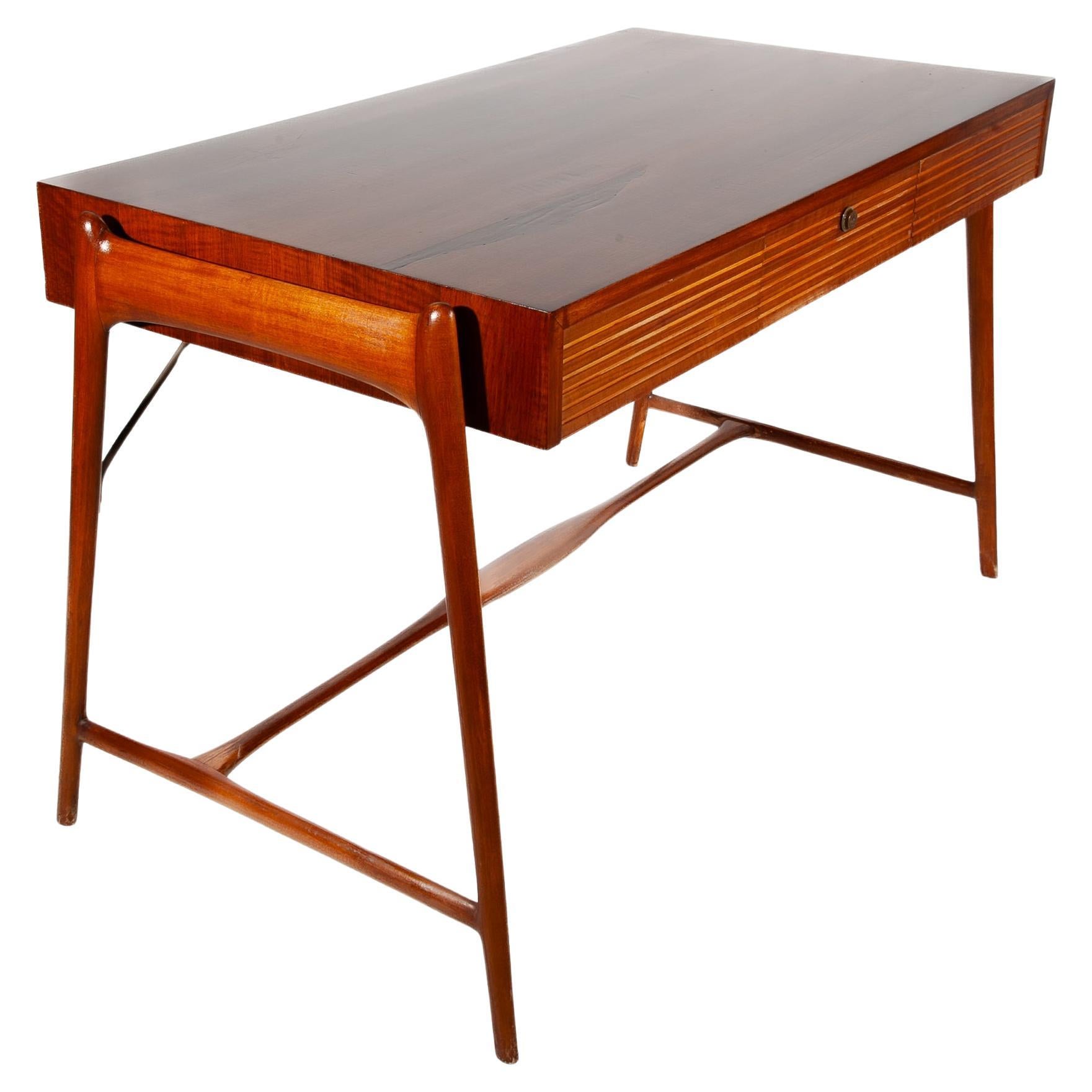 Midcentury Modern Teak Writing Desk, Console Table, 1950s