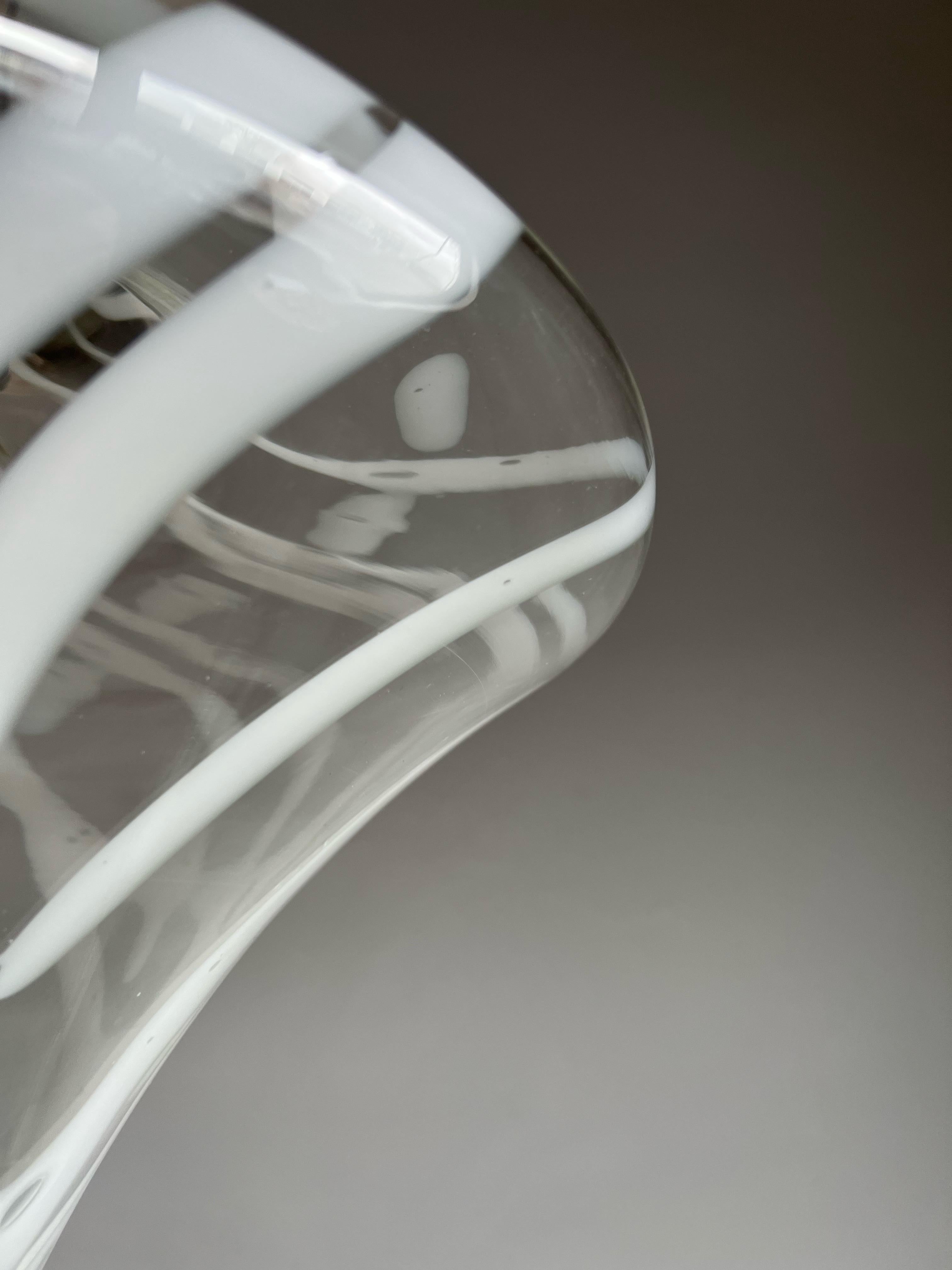 20th Century Mid-Century Modern Tornado Design Murano Clear Glass Art Pendant Light Fixture