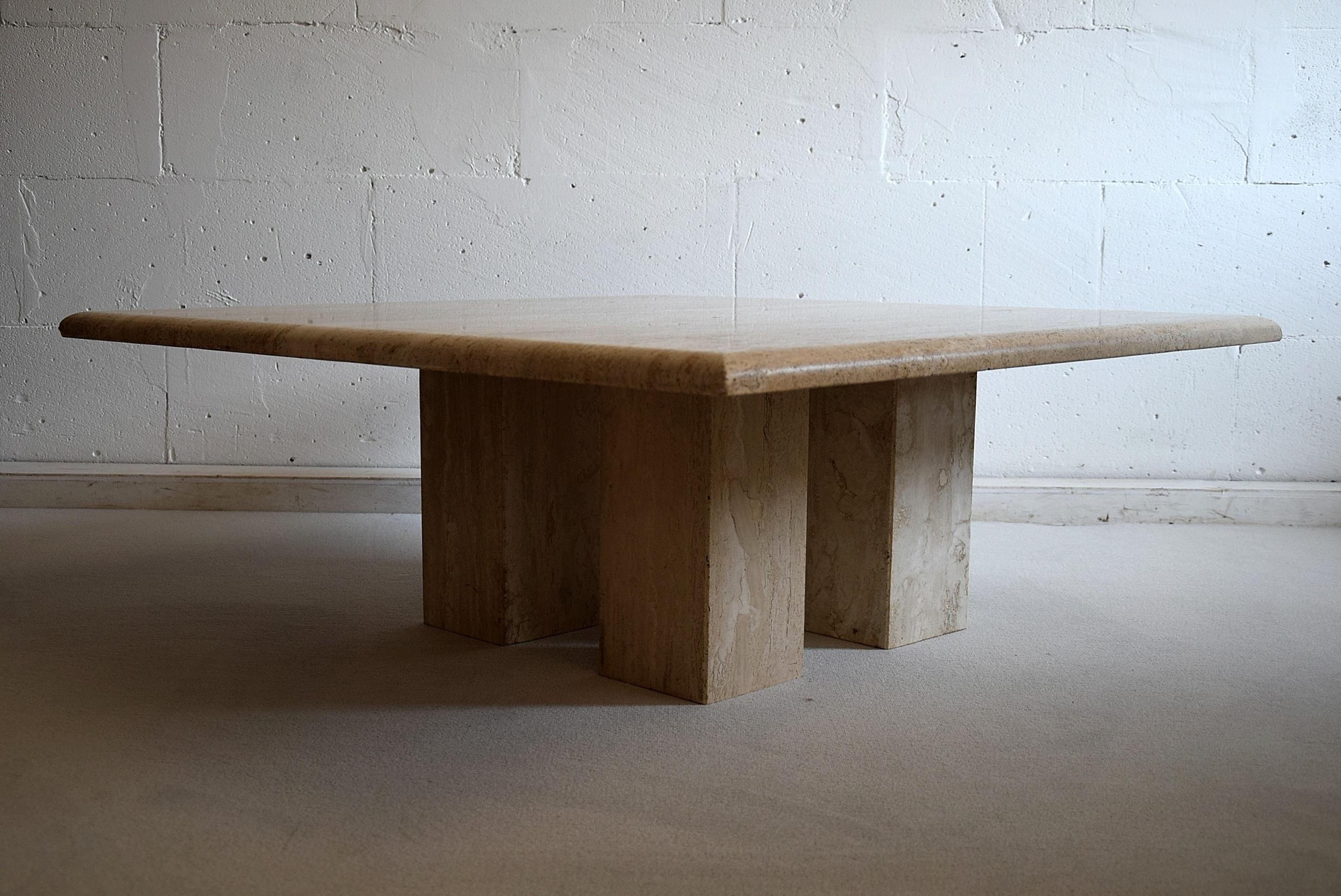 Mid-Century Modern Travertine Coffee Table 3