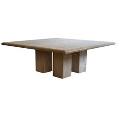 Retro Mid-Century Modern Travertine Coffee Table