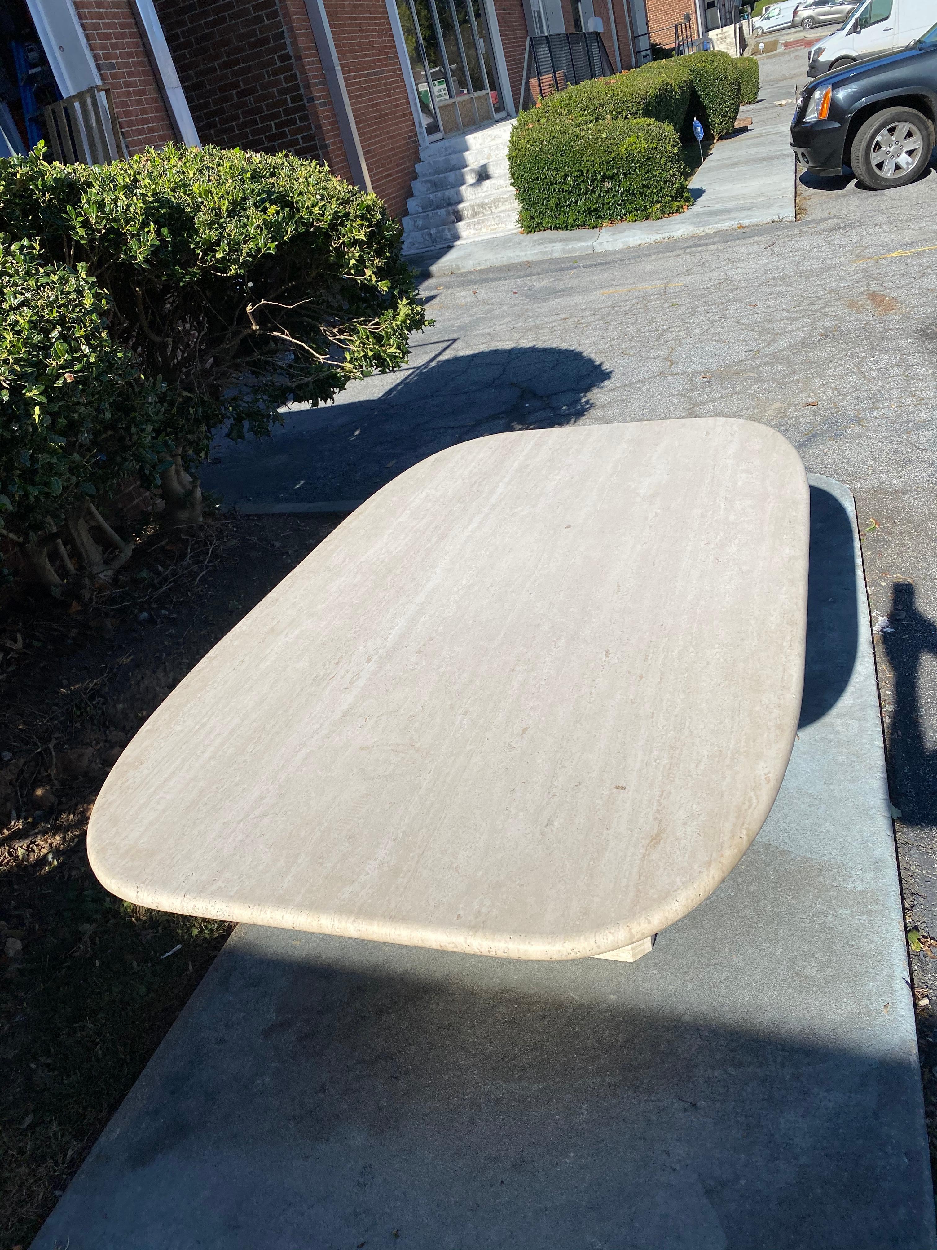Italian Mid-Century Modern Travertine Dining Table or Desk