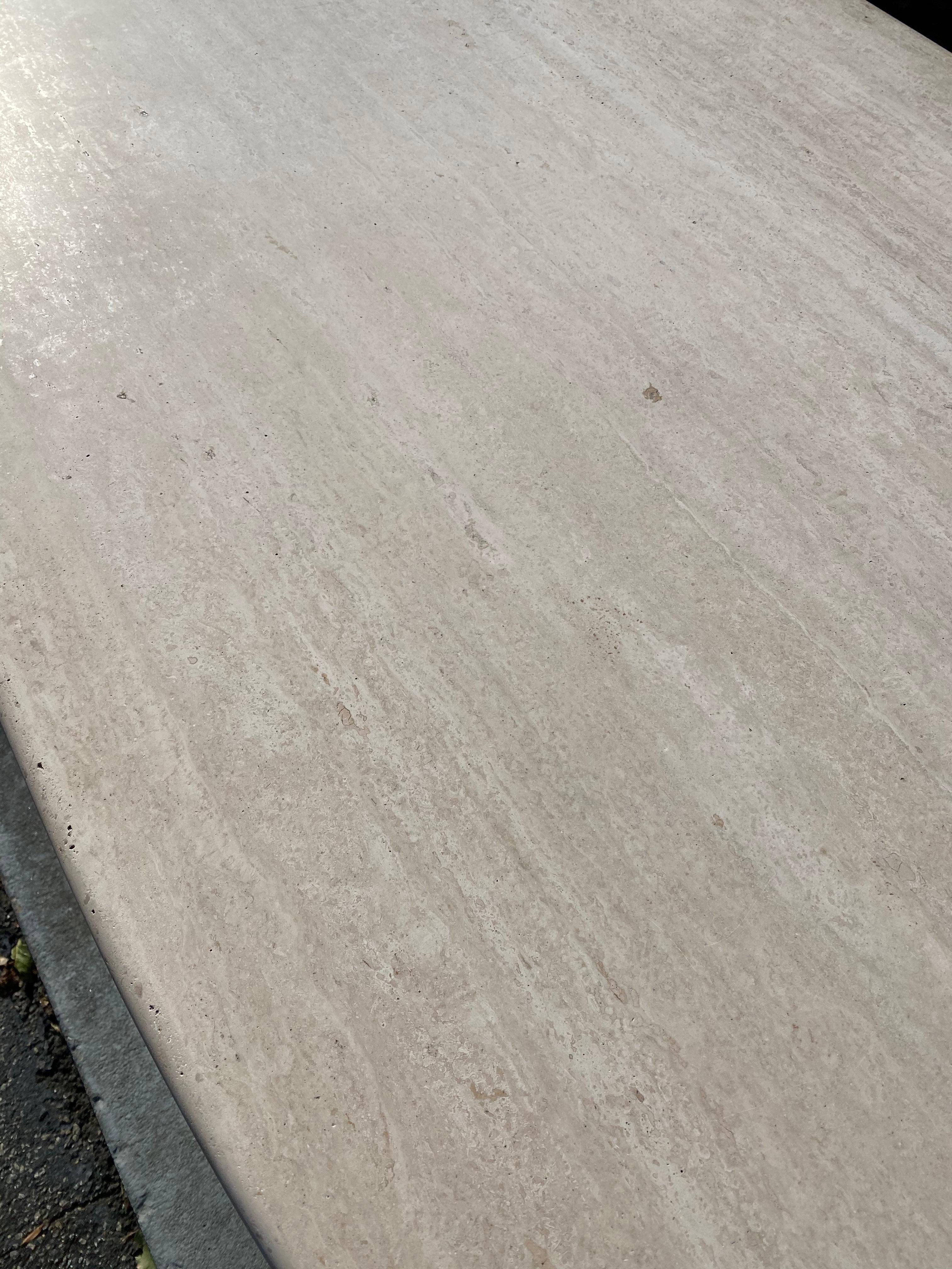 Mid-Century Modern Travertine Dining Table or Desk In Good Condition In Richmond, VA