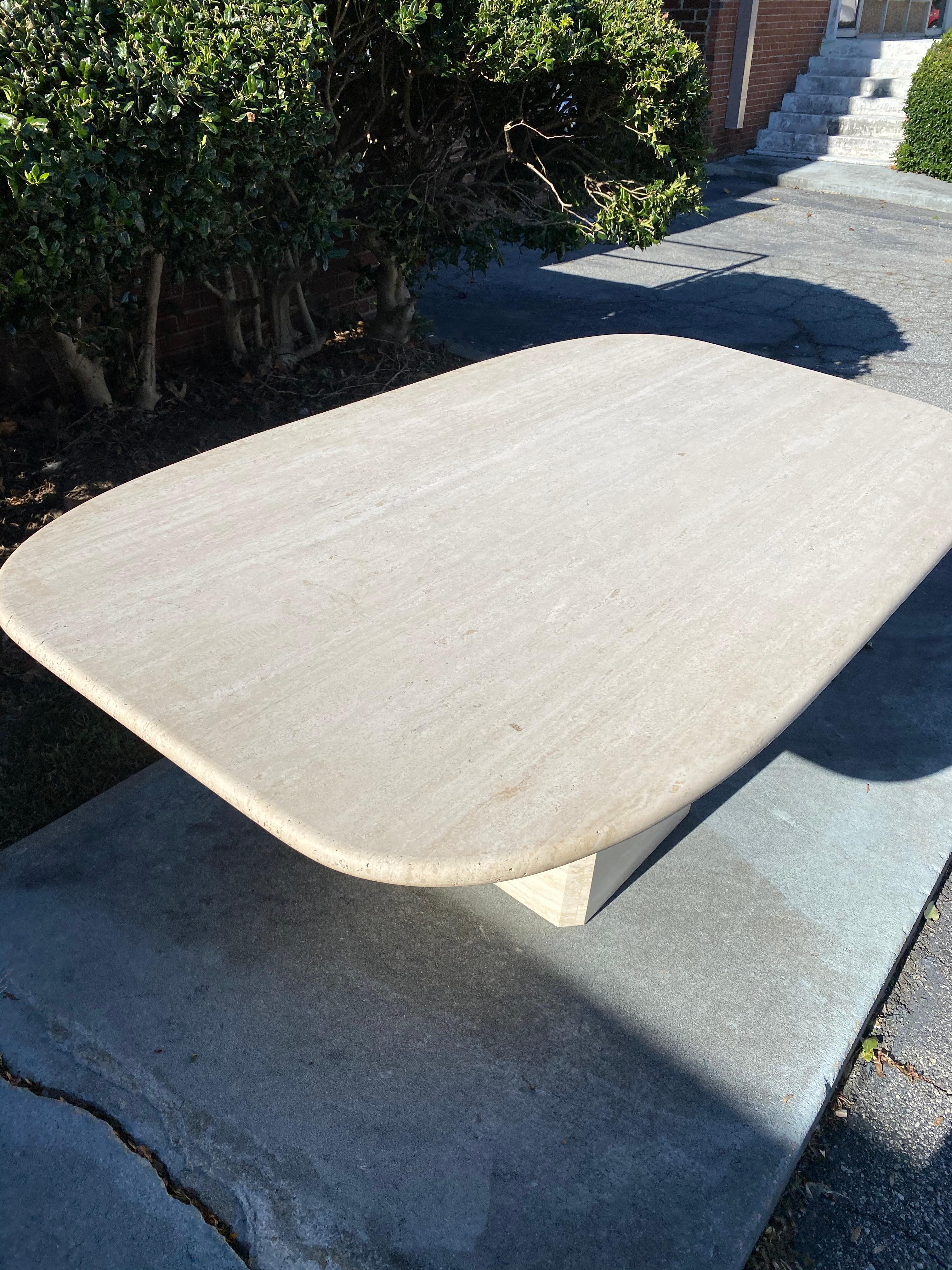 20th Century Mid-Century Modern Travertine Dining Table or Desk