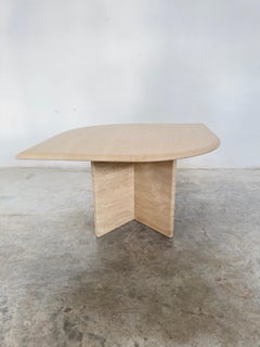 Midcentury Modern Travertine model "Teardrop " Coffee Table, 1970s, Italy