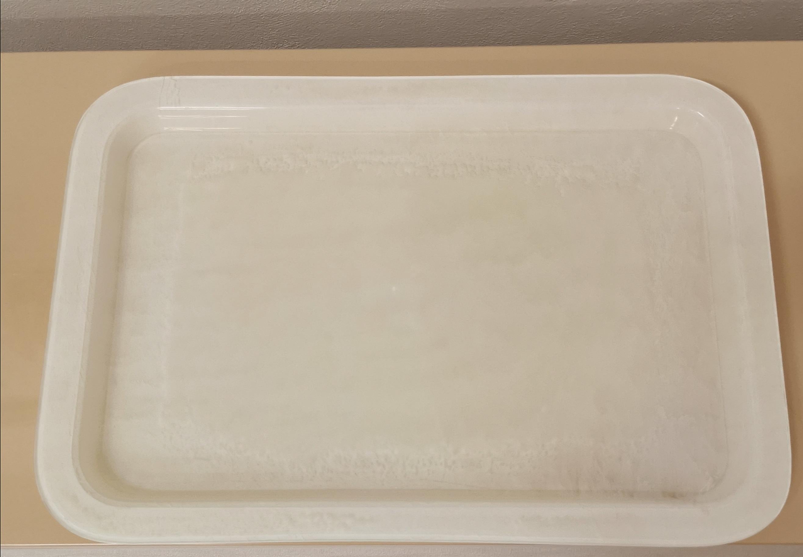 Midcentury Modern Tray Table Serving Piece Rectangular White Lucite Italy 1970s In Good Condition For Sale In Palermo, IT
