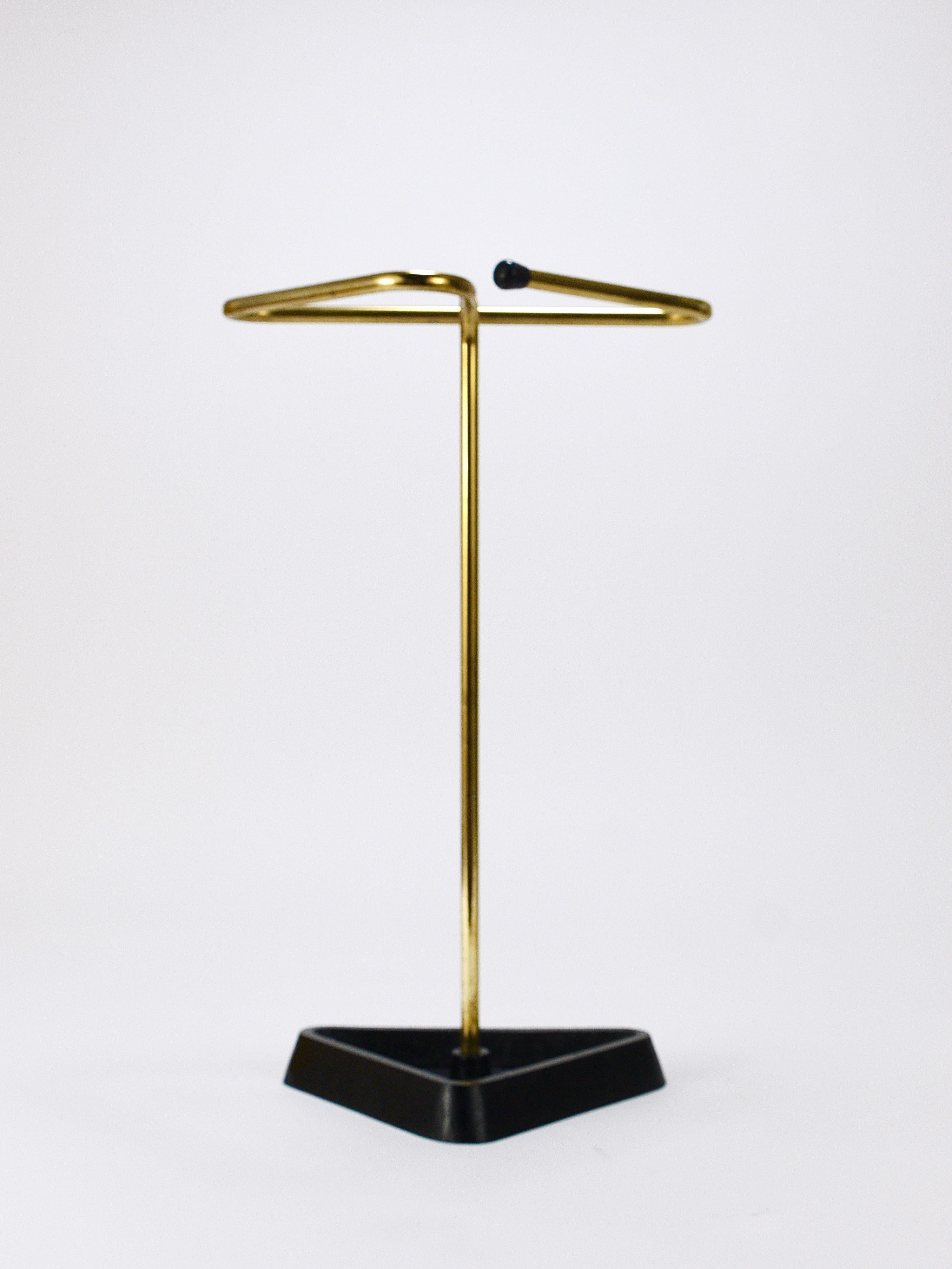 Midcentury Modern Triangle Umbrella Stand, Brass & Cast Iron, Austria, 1950s For Sale 5