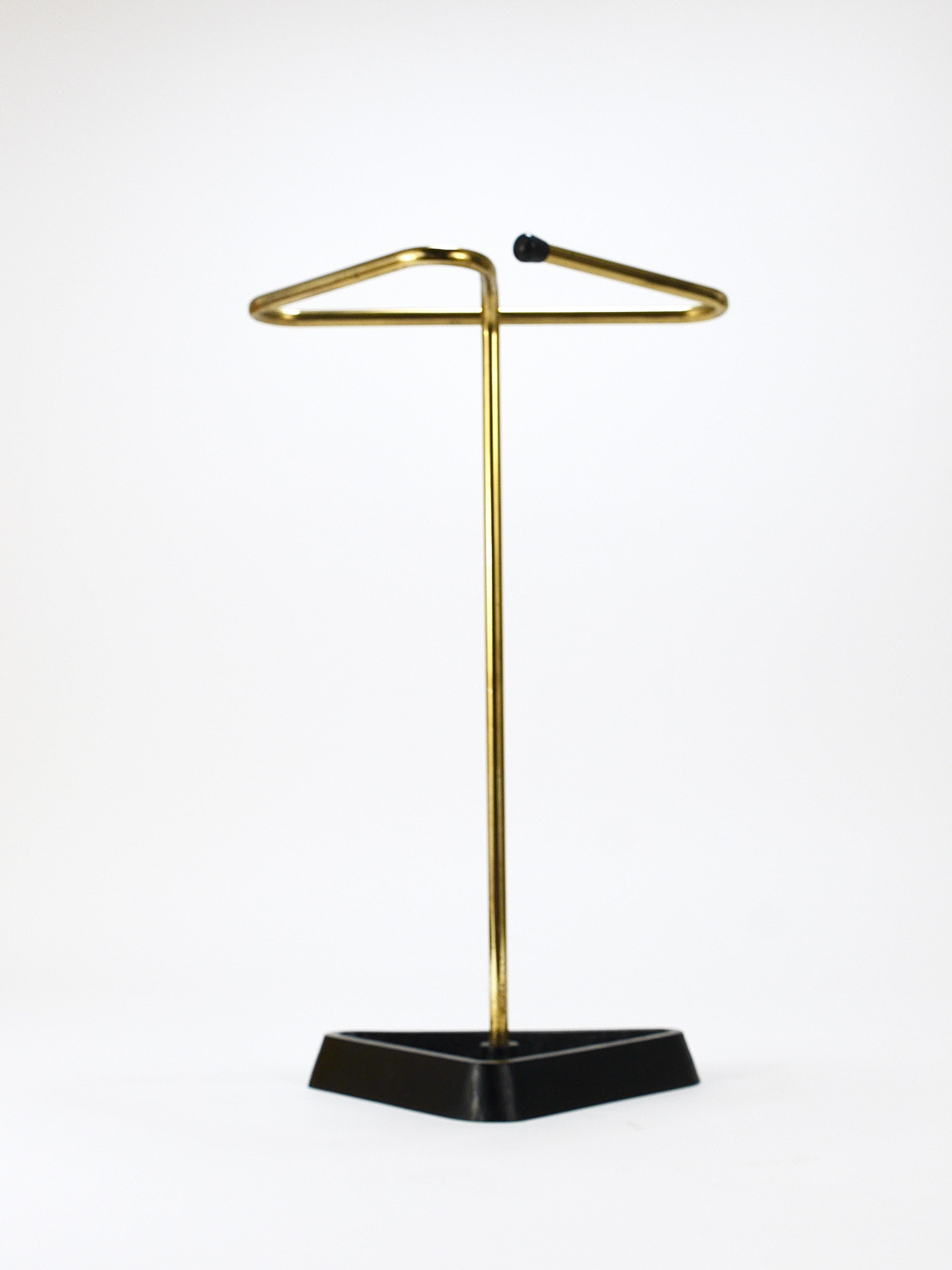 Midcentury Modern Triangle Umbrella Stand, Brass & Cast Iron, Austria, 1950s For Sale 9
