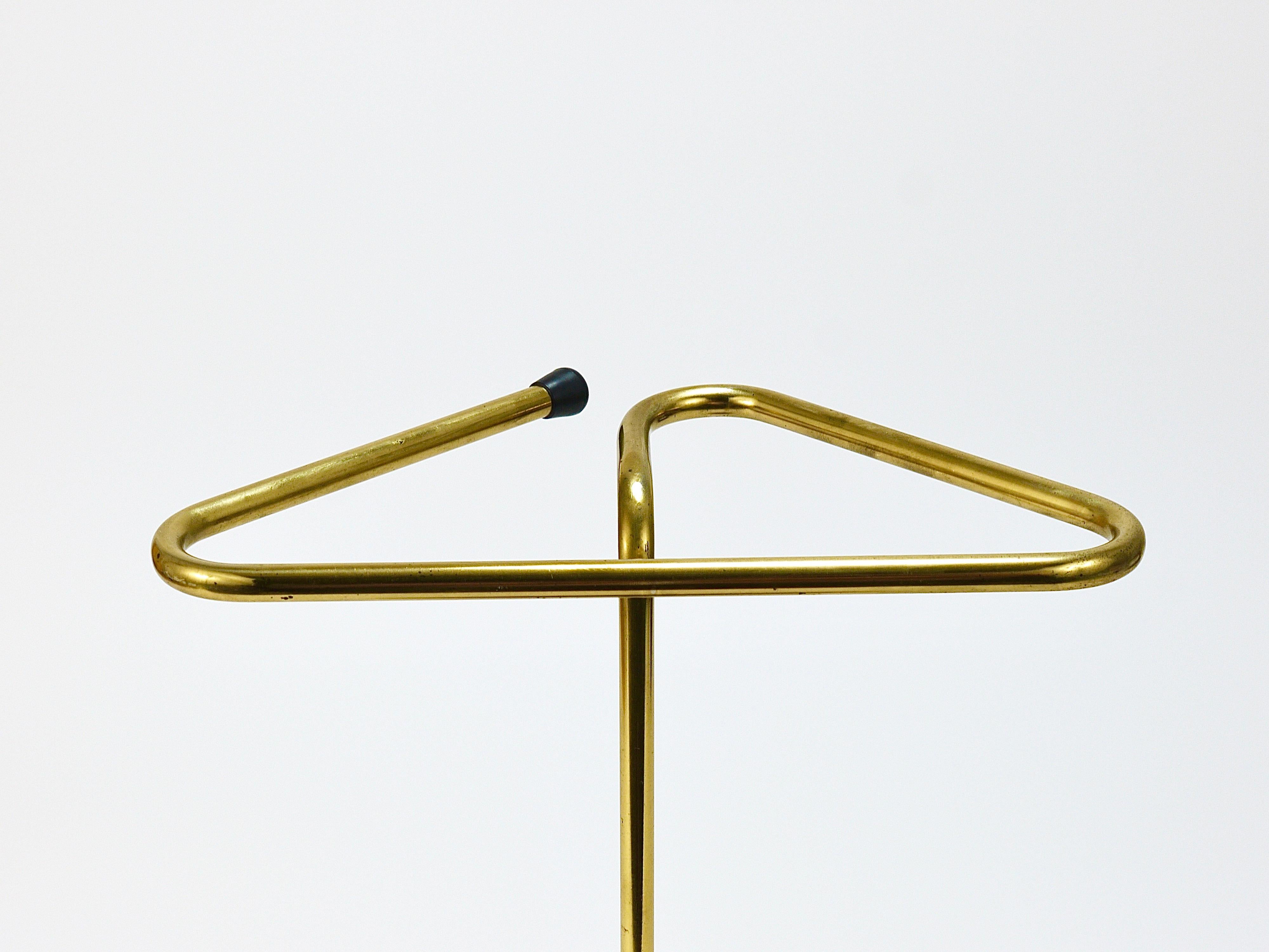 Midcentury Modern Triangle Umbrella Stand, Brass & Cast Iron, Austria, 1950s For Sale 2
