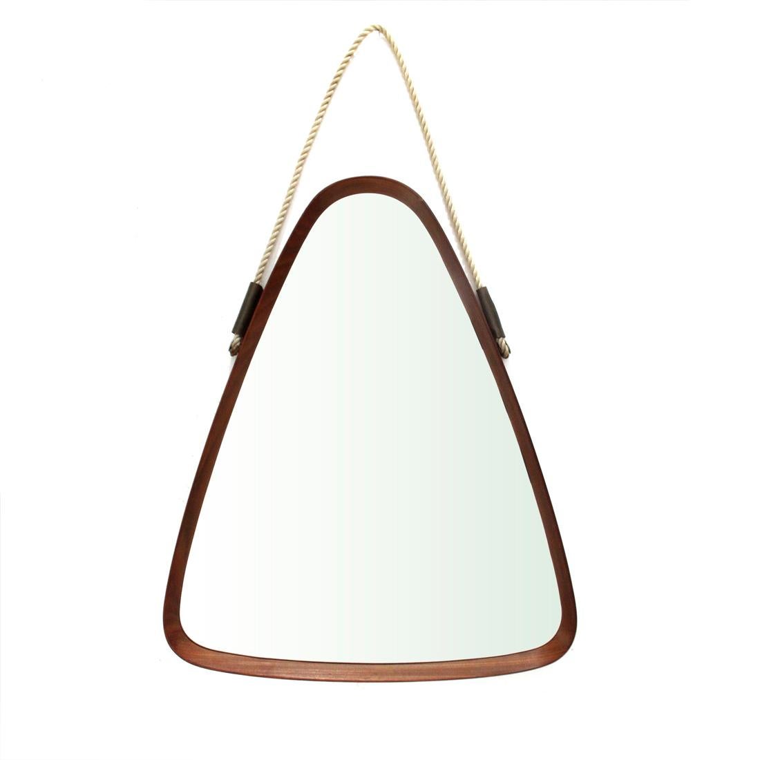Mid-Century Modern Triangolar Frame Mirror, 1960s In Good Condition For Sale In Savona, IT