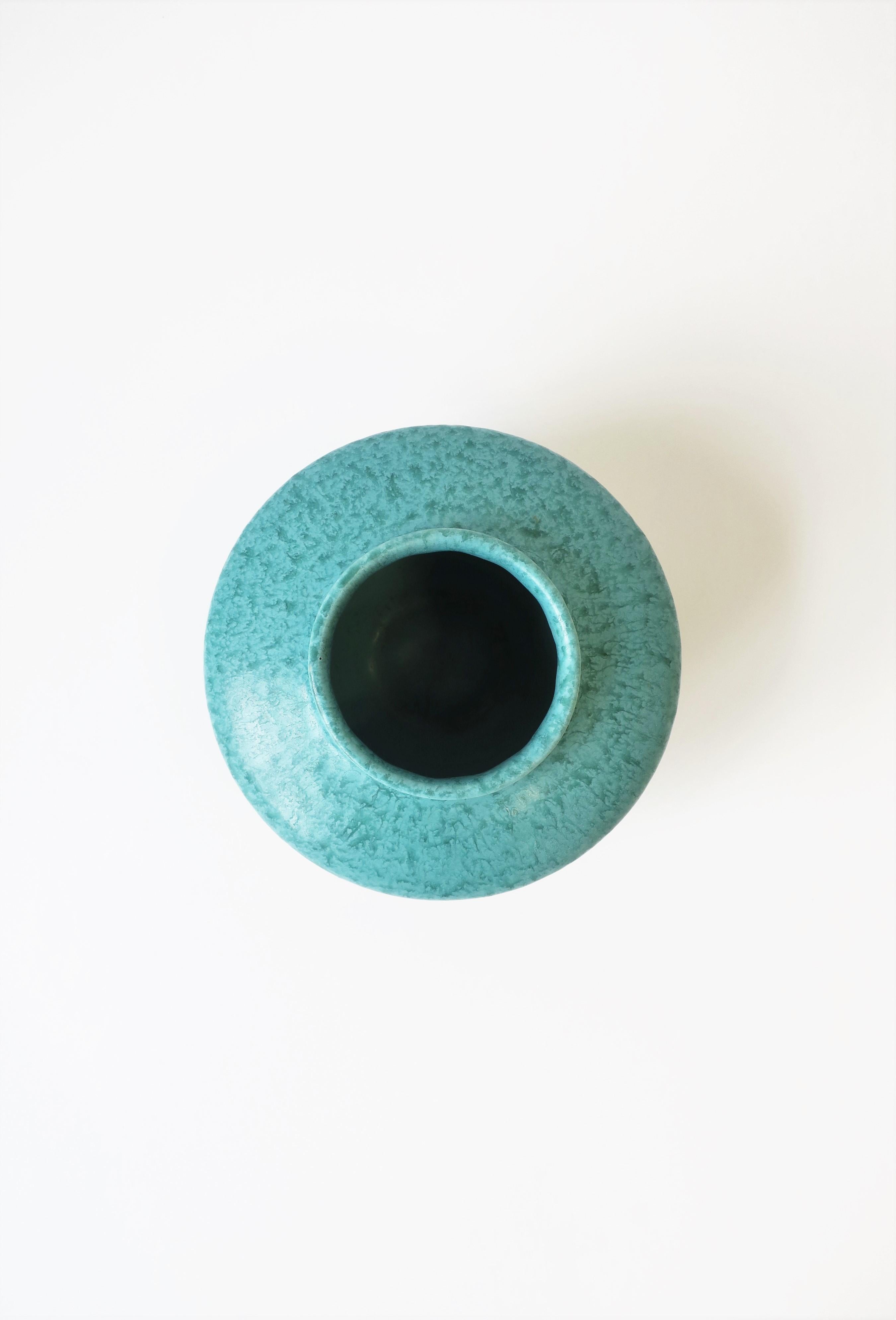 Modern Turquoise Blue Pottery Vase, circa early 20th century 4