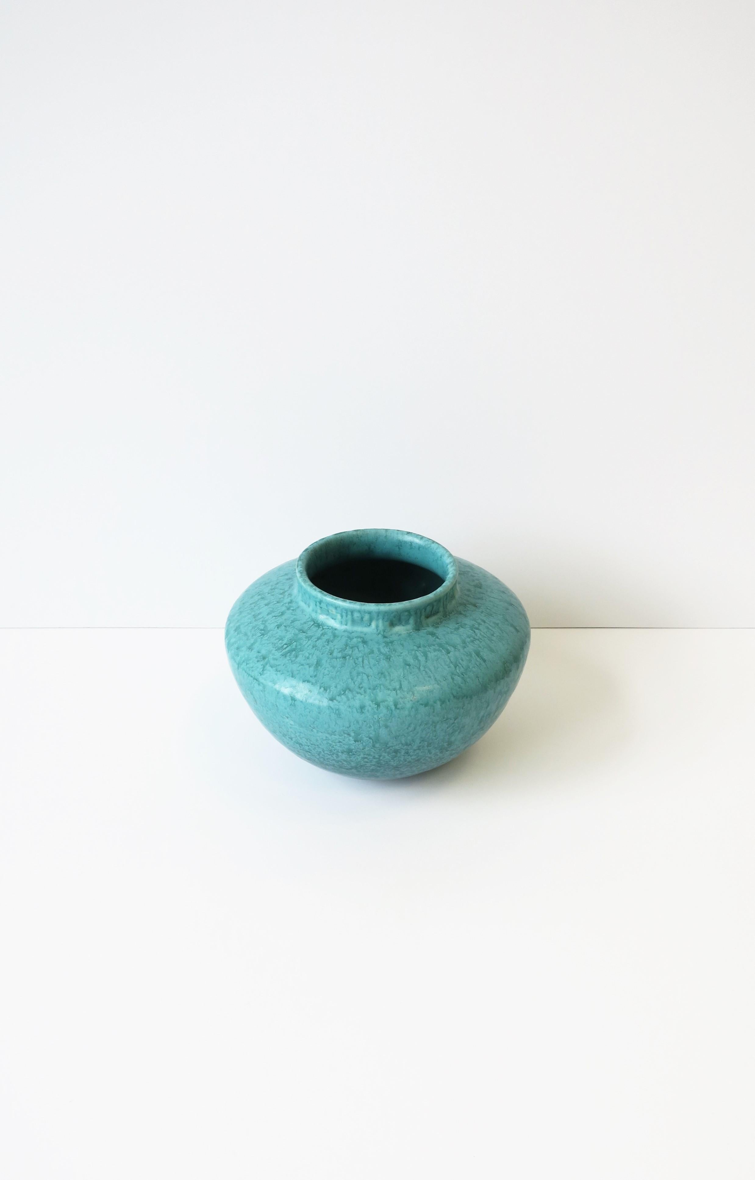 Modern Turquoise Blue Pottery Vase, circa early 20th century 3
