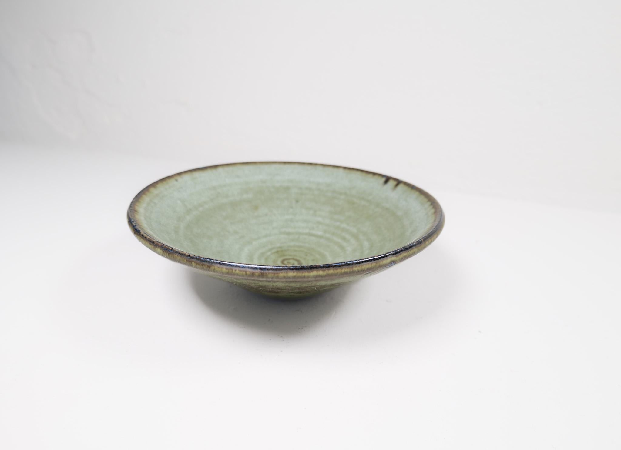 Midcentury Modern Unique Large Ceramic Bowl Carl-Harry Stålhane Rörstrand Sweden For Sale 1
